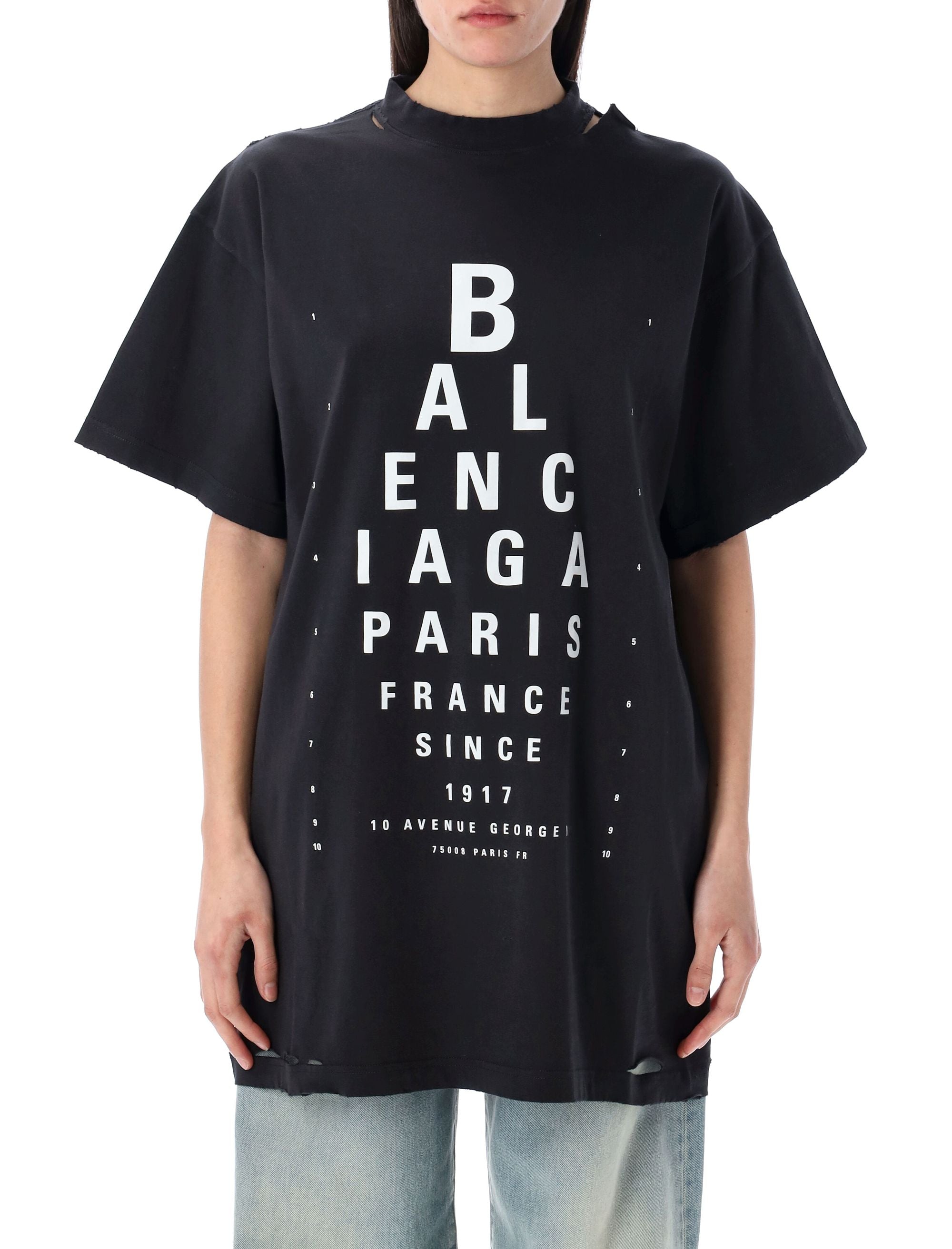 BALENCIAGA Oversized Optical Artwork T-Shirt - Size 1