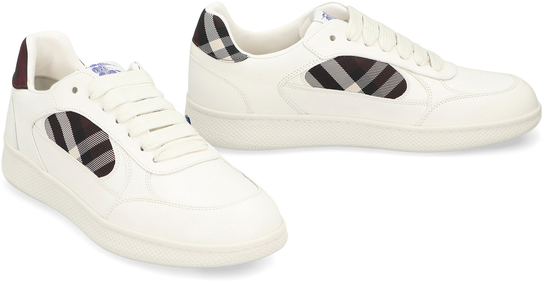 BURBERRY Luxury Leather Check Sneakers for Men