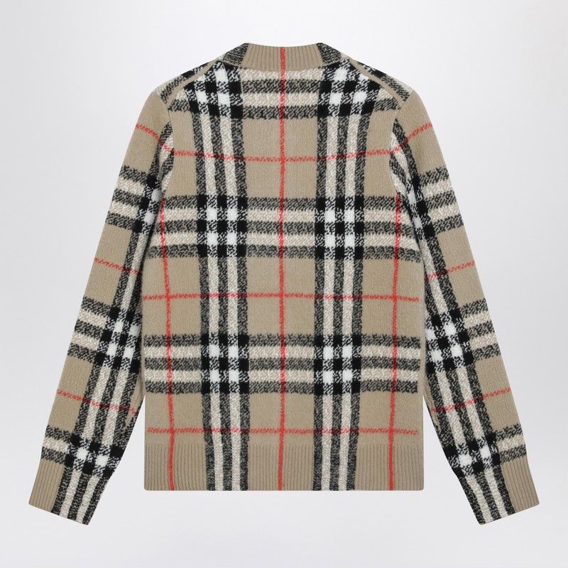 BURBERRY Premium Check Cashmere and Wool Cardigan