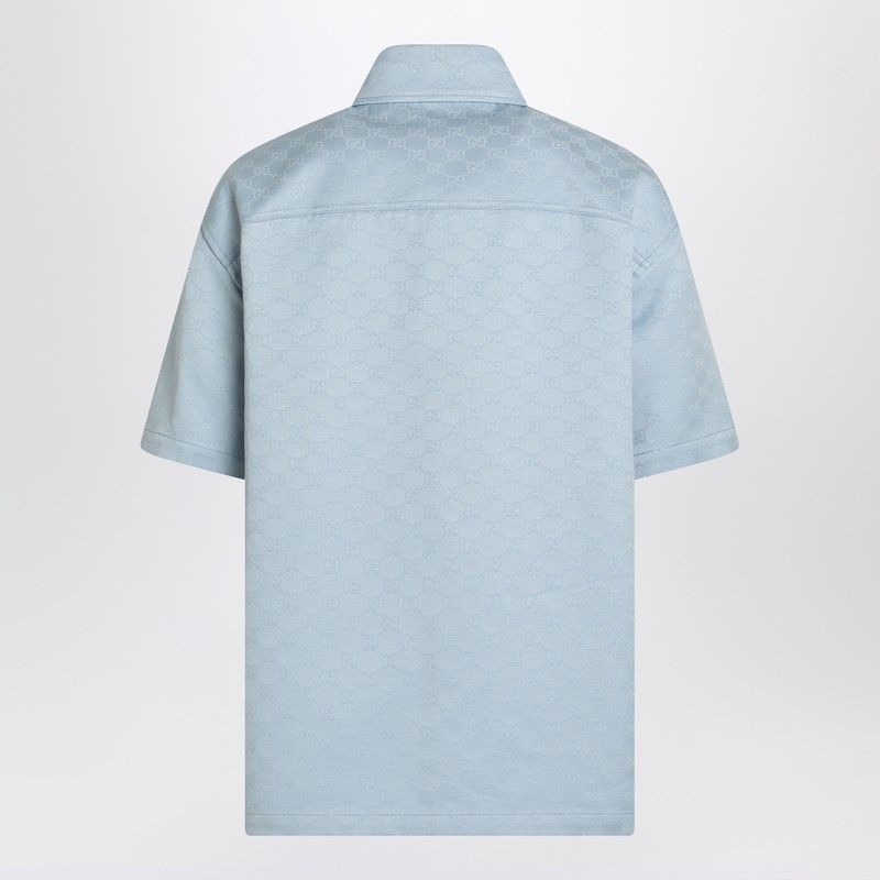 GUCCI Cotton Shirt with GG Jacquard - Oversized Fit