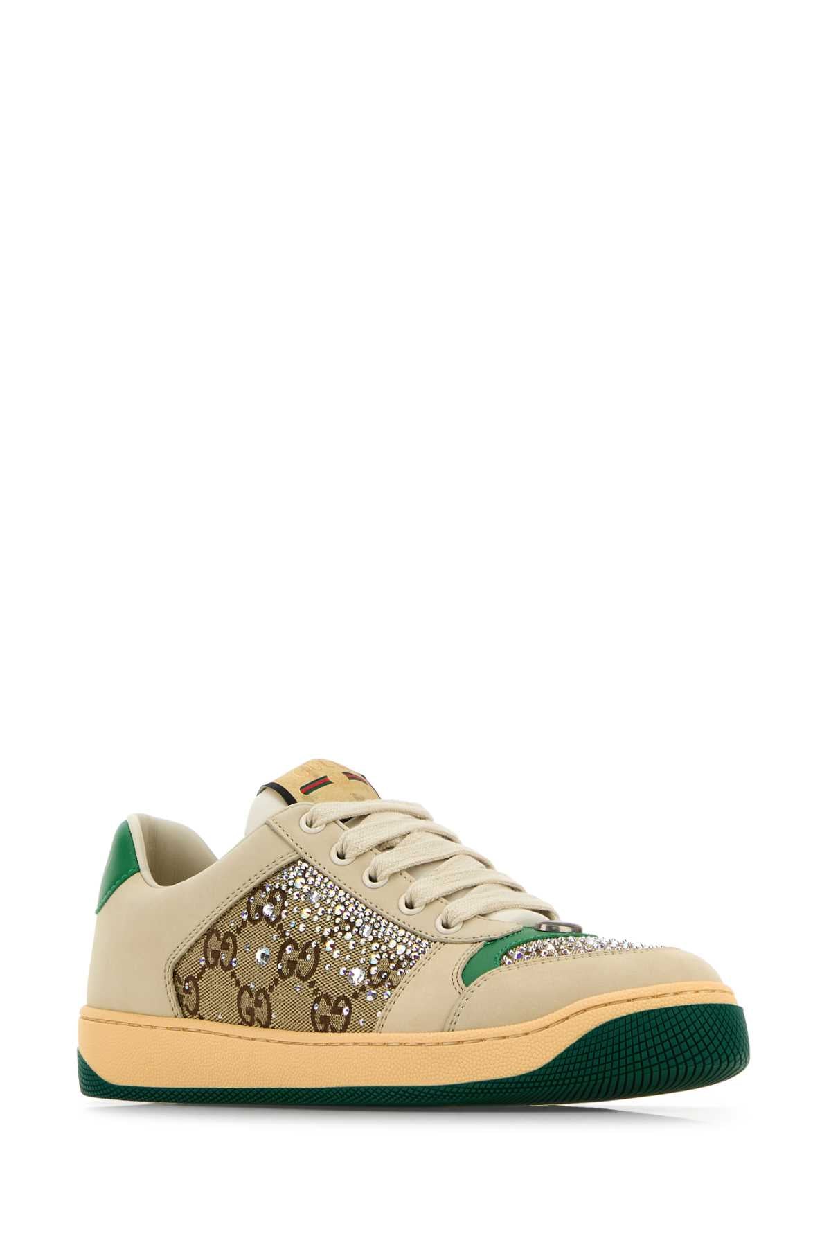 GUCCI Women's Lace-Up Sneakers with Rhinestone Accents