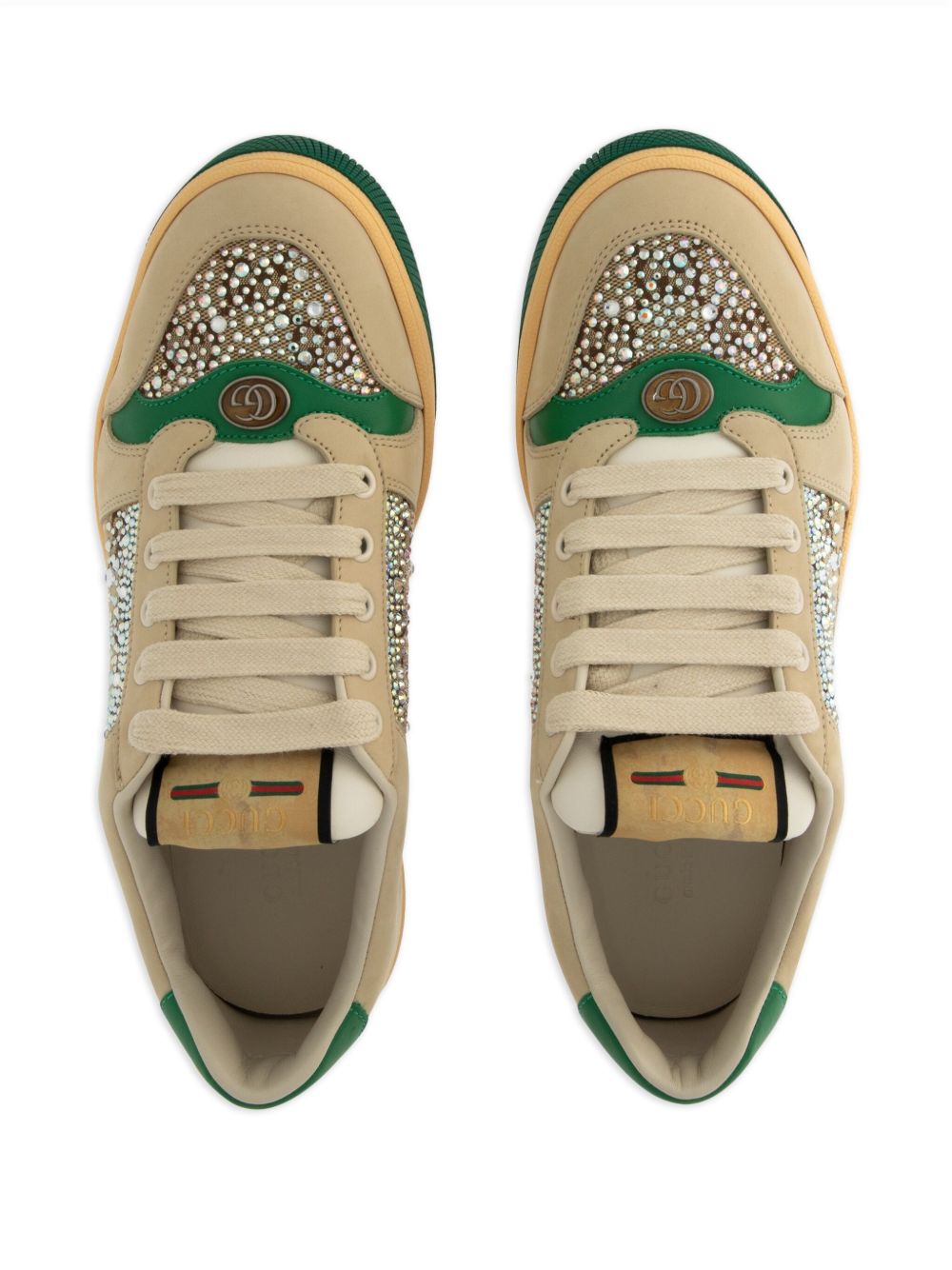GUCCI Women's Lace-Up Sneakers with Rhinestone Accents