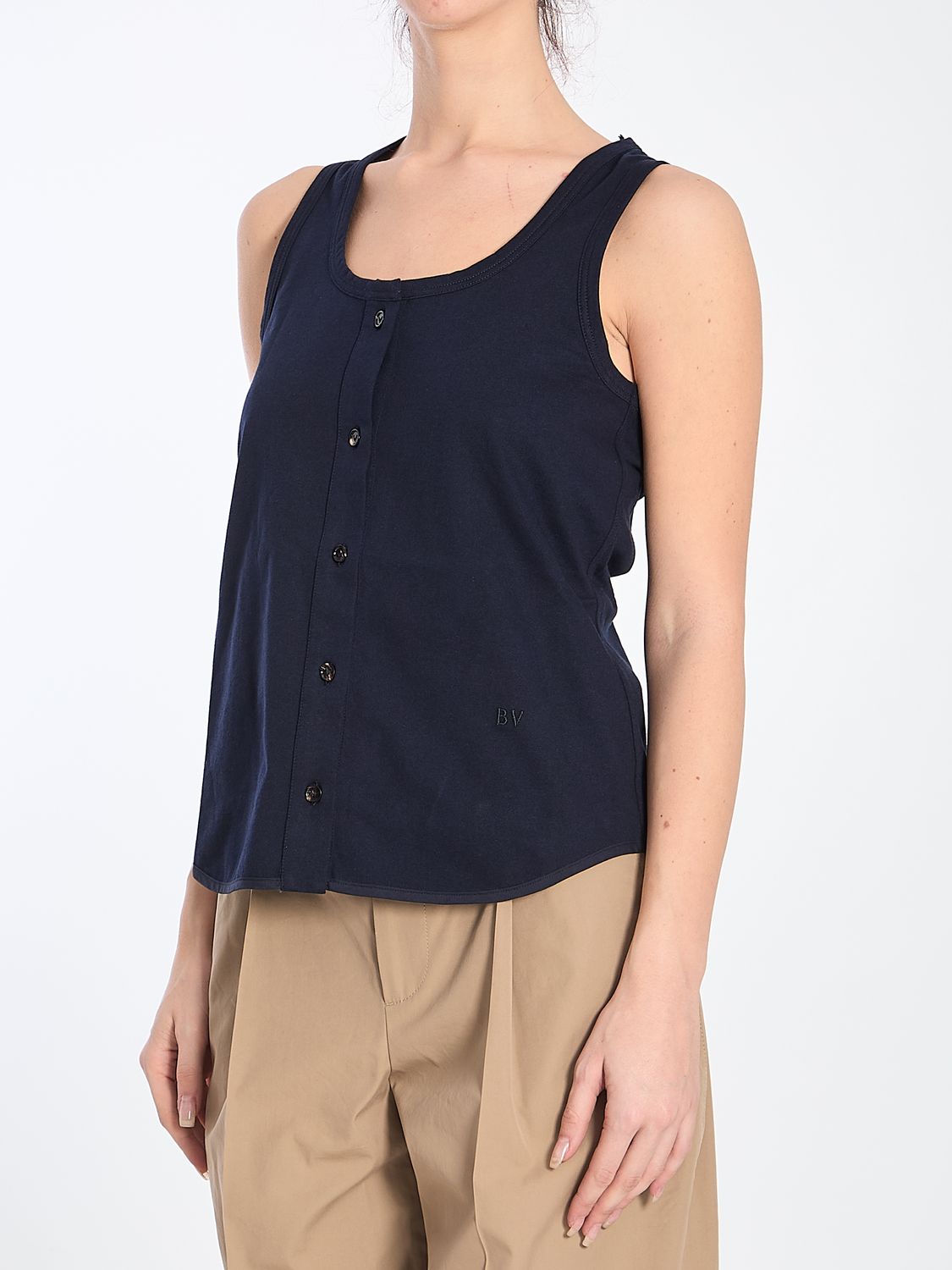 BOTTEGA VENETA Cotton Tank Top with Buttons - XS