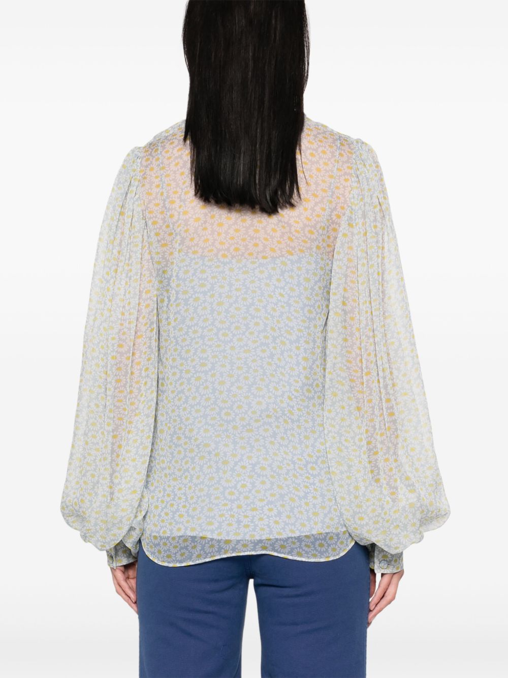 GUCCI Chiffon Silk Shirt with Pussy-Bow and Removable Lining