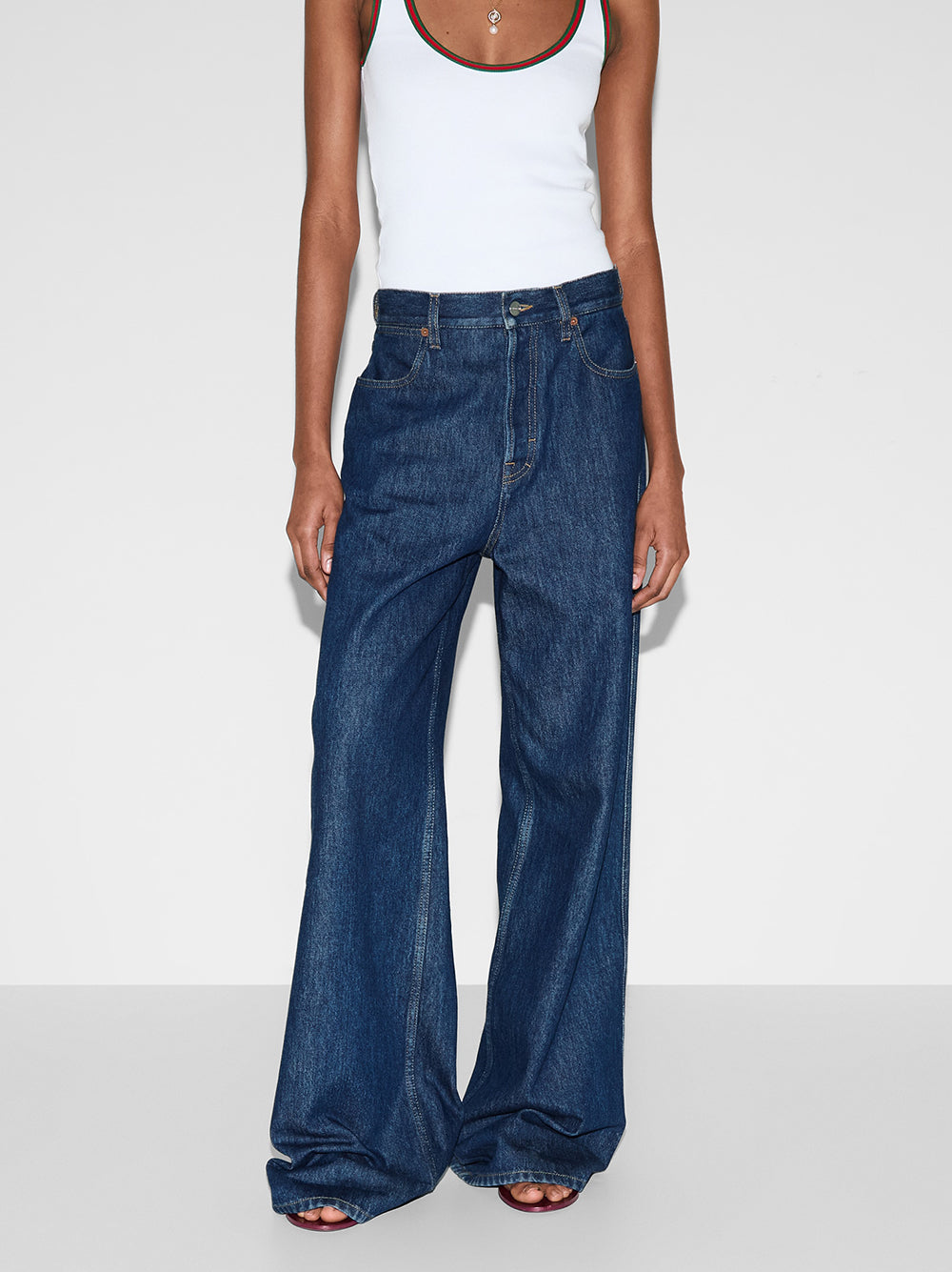GUCCI Wide-Leg Denim Trousers for Women