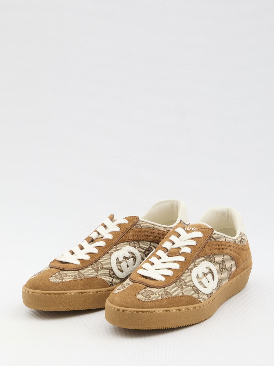 GUCCI Luxury Suede and GG Fabric Sneakers for Women - FW25 Edition