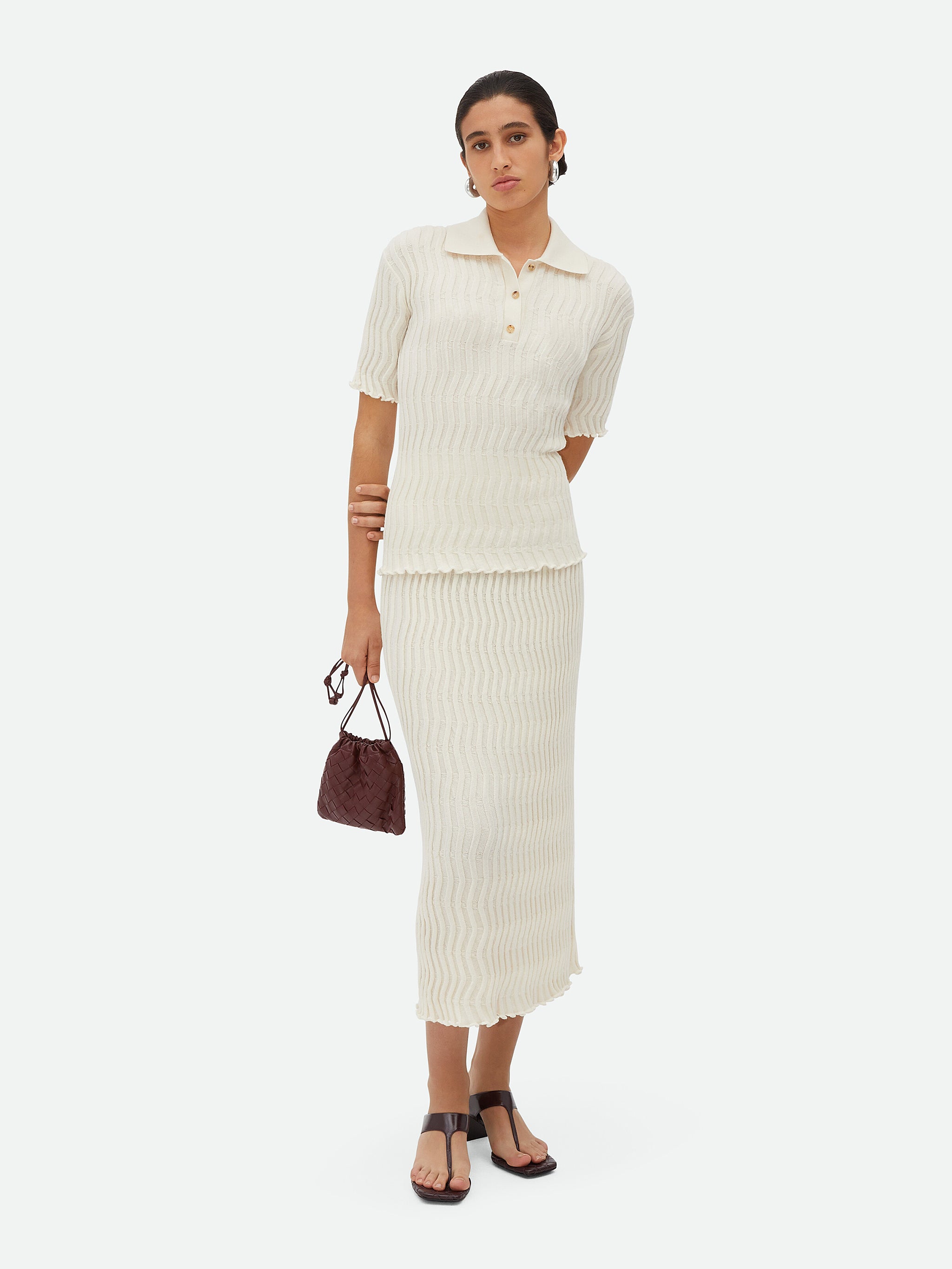 BOTTEGA VENETA Ribbed Wool Mini Skirt - Size S