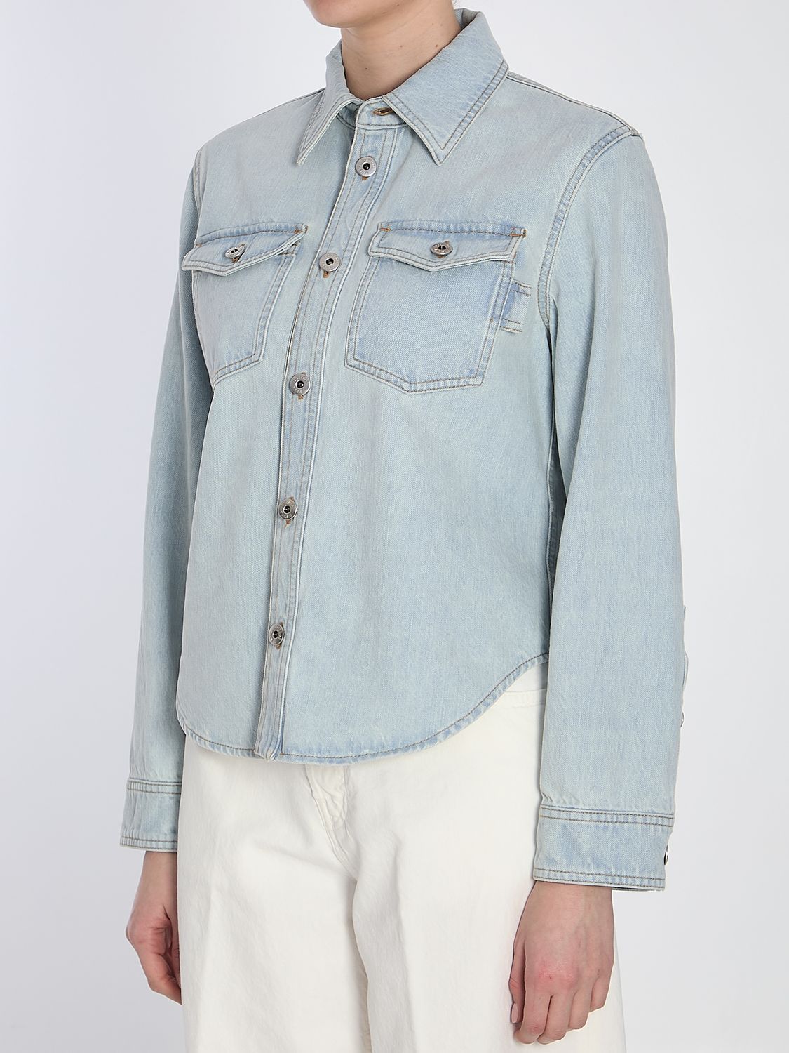 BOTTEGA VENETA Womens Regular Fit Denim Shirt