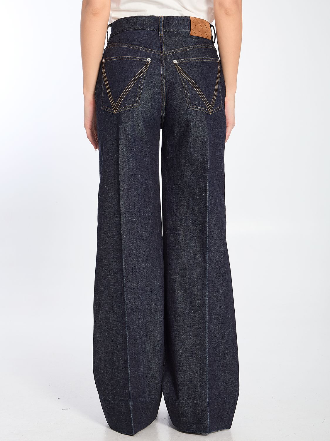 BOTTEGA VENETA Mid-Rise Palazzo Wide Leg Jeans