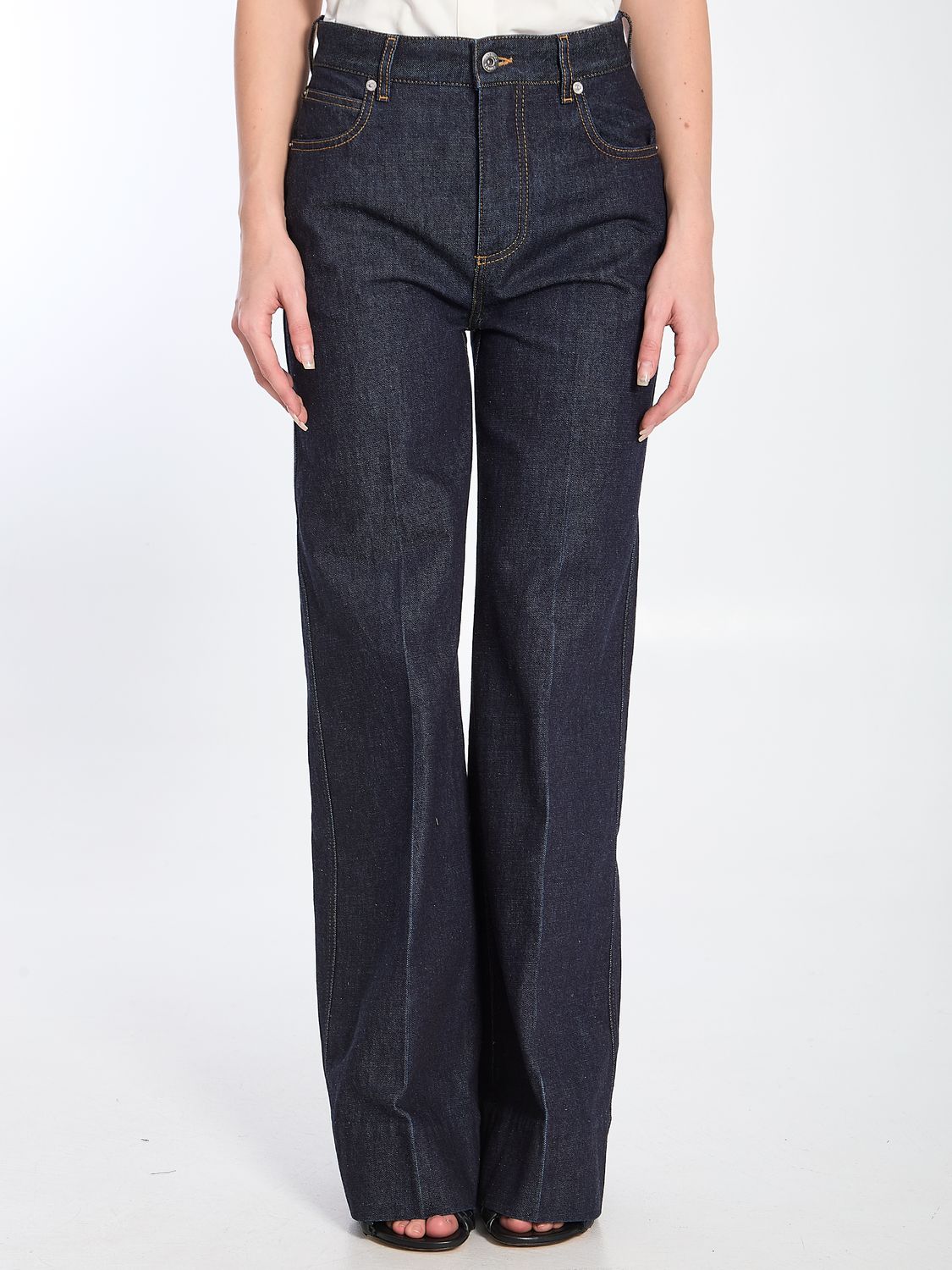 BOTTEGA VENETA Mid-Rise Palazzo Wide Leg Jeans