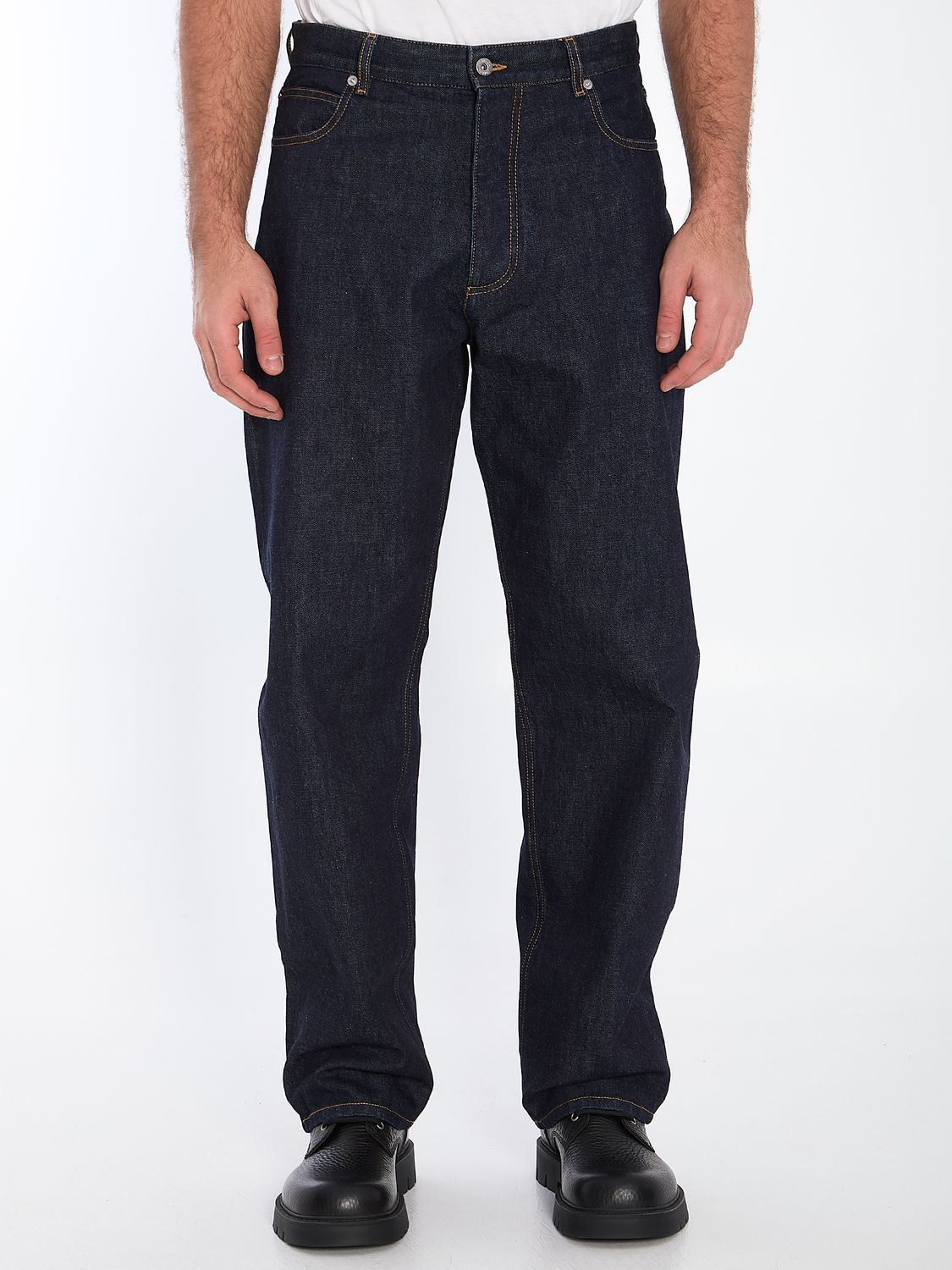 BOTTEGA VENETA Indigo Wide Leg Jeans - Men's Regular Fit