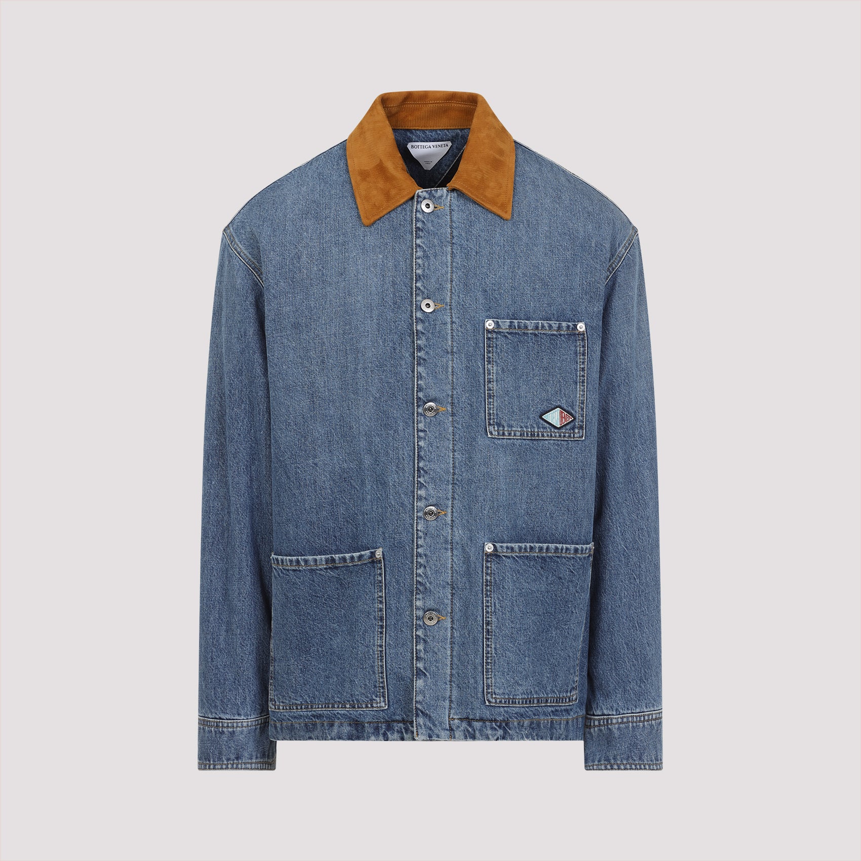BOTTEGA VENETA Suede Collar Denim Jacket