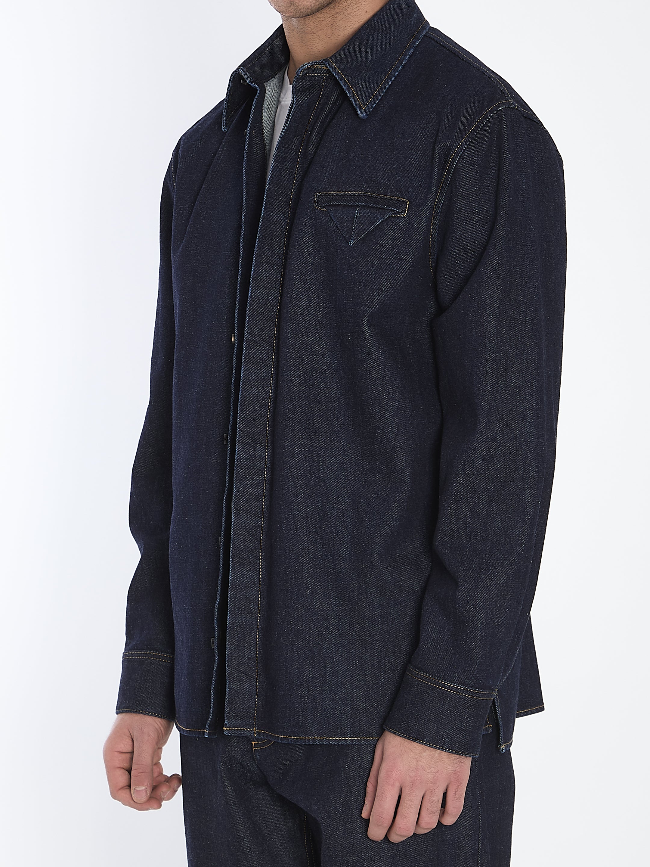 BOTTEGA VENETA Men's Indigo Denim Shirt - Regular Fit