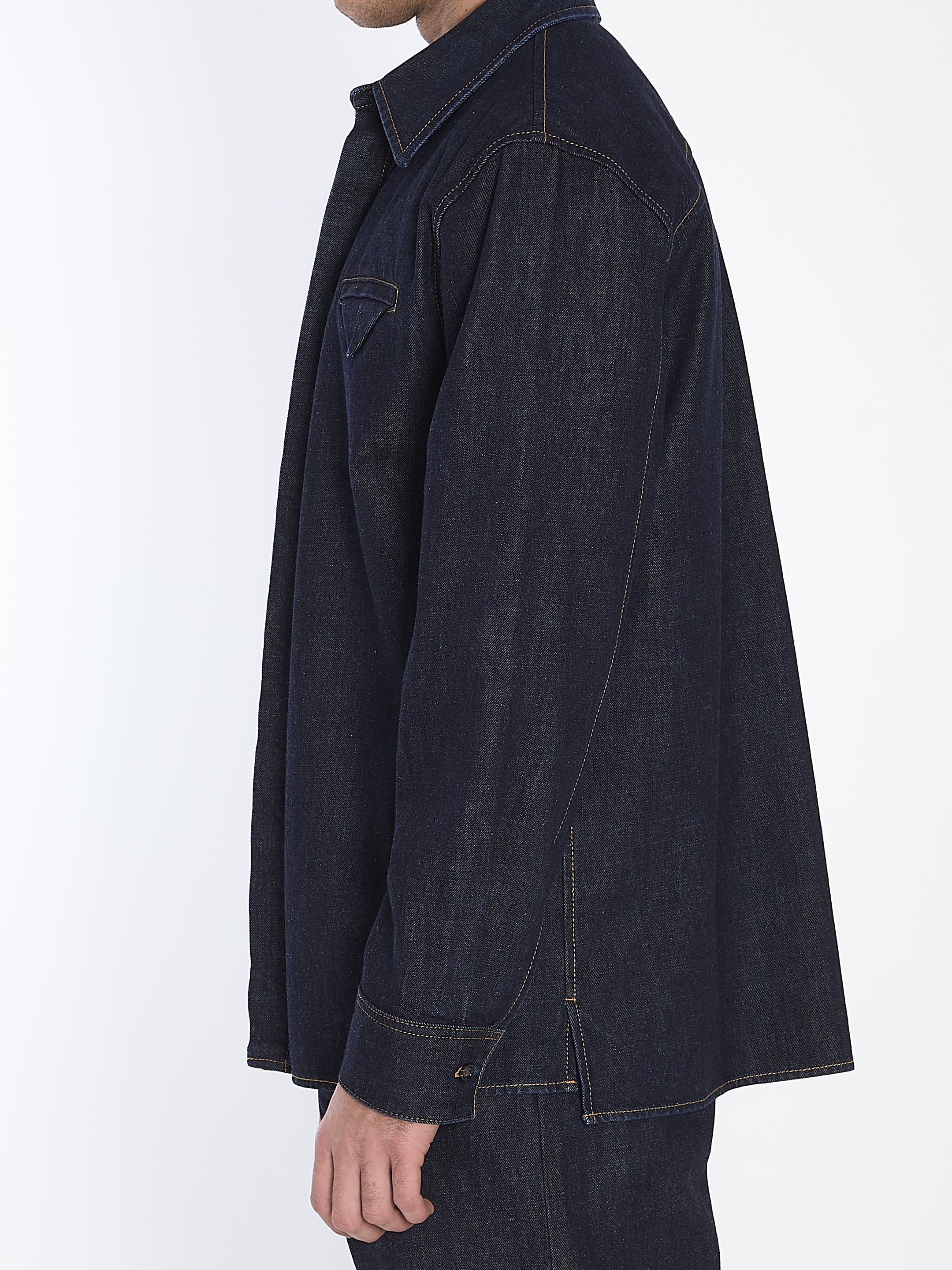 BOTTEGA VENETA Men's Indigo Denim Shirt - Regular Fit