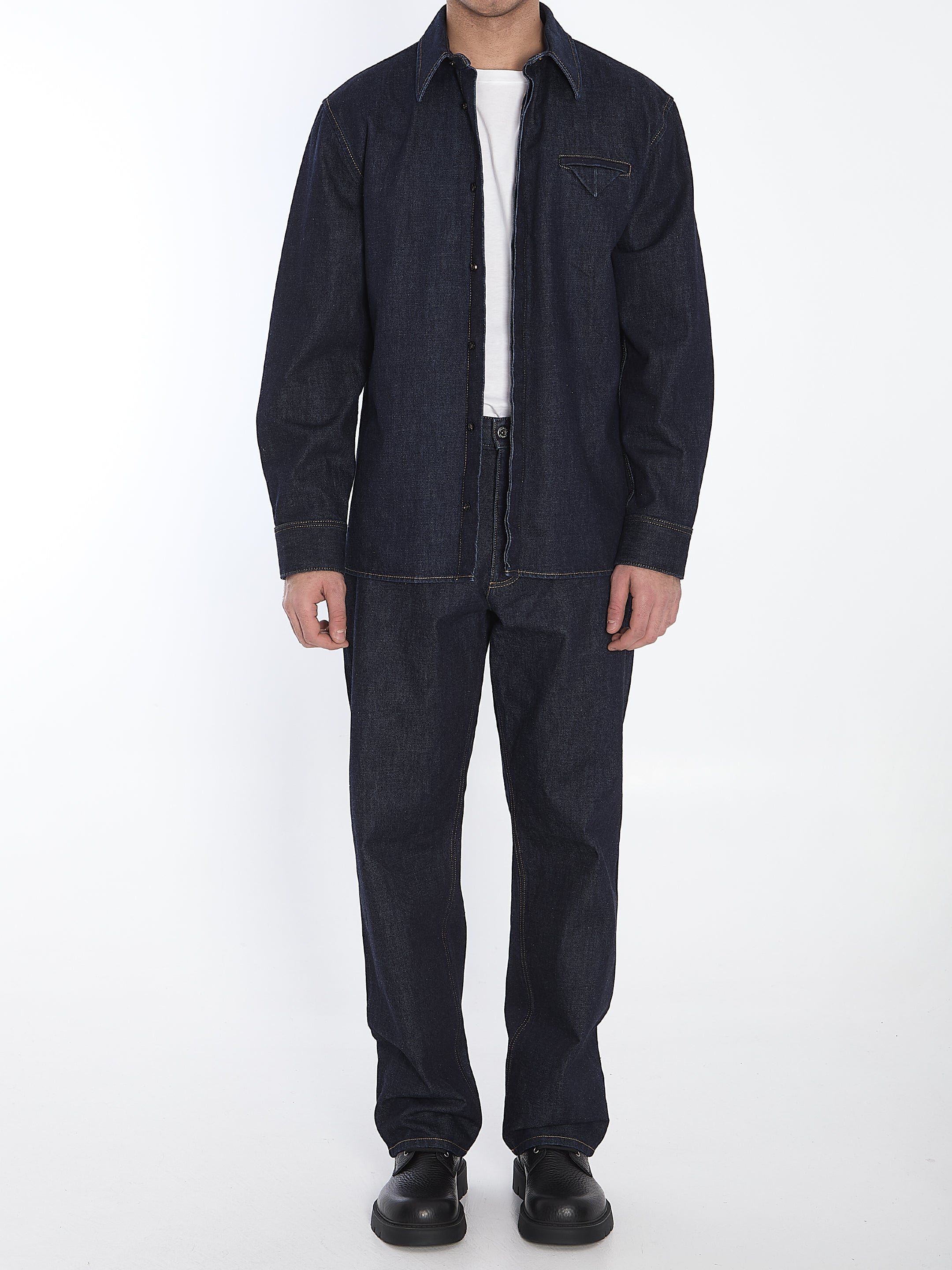 BOTTEGA VENETA Men's Indigo Denim Shirt - Regular Fit