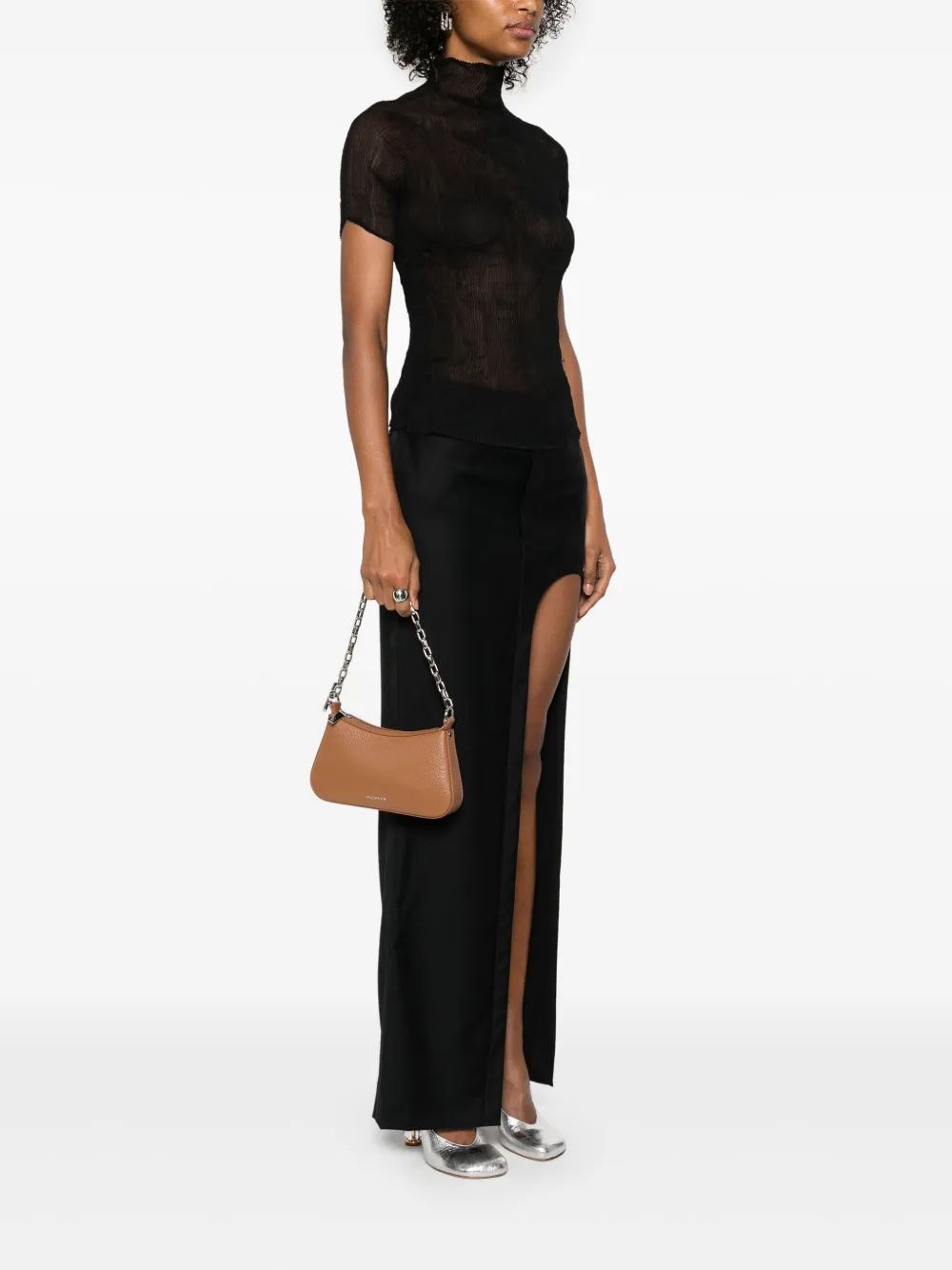 ALEXANDER MCQUEEN Grainy Lamb Leather Pouch Handbag