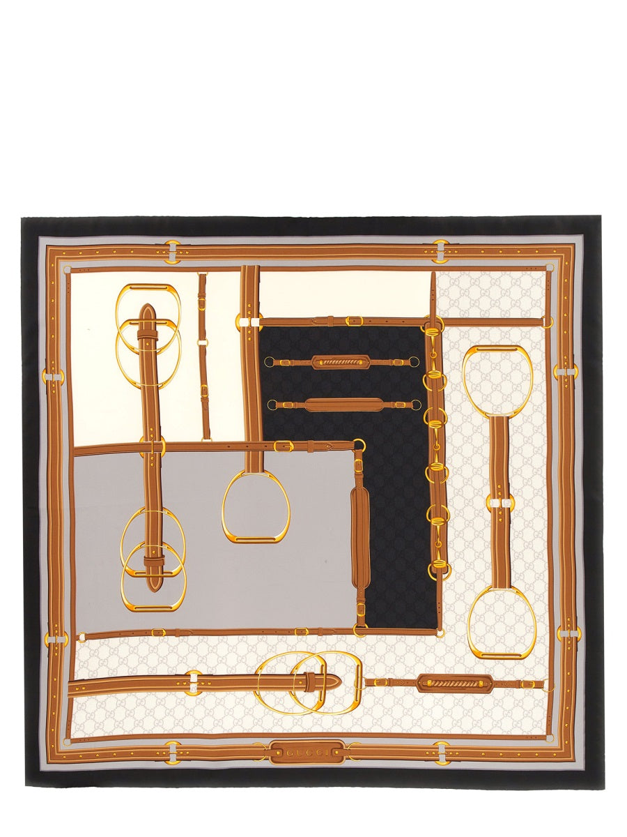 GUCCI Printed Silk Carre - Women's Fashion Accessory