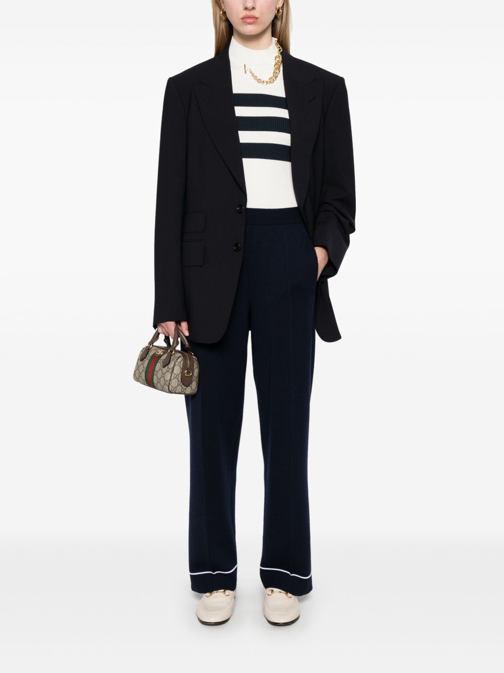 GUCCI Elasticated Waistband Wool Trousers for Women