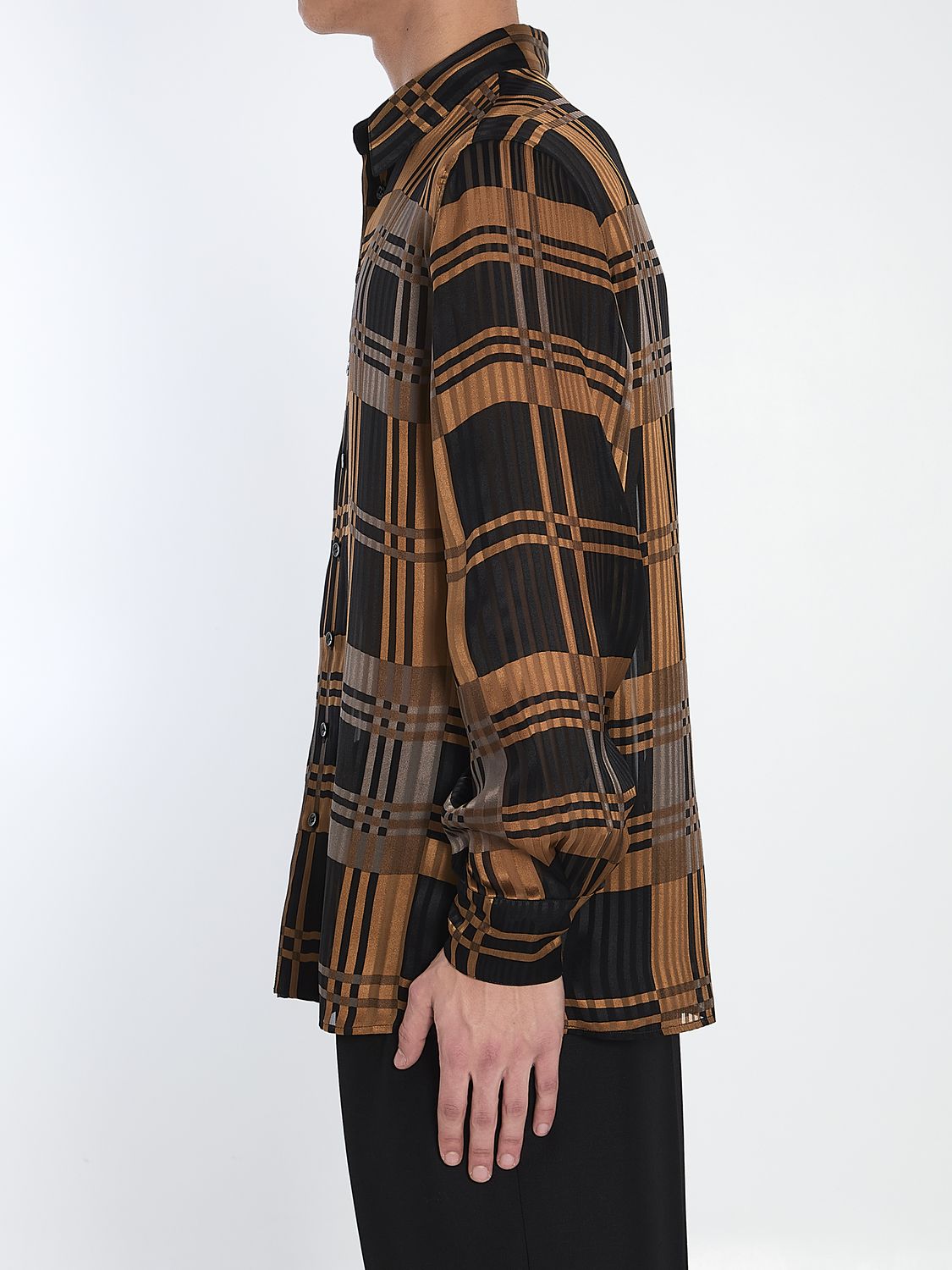 SAINT LAURENT Lightweight Semi-Transparent Silk Shirt - Size IT 41