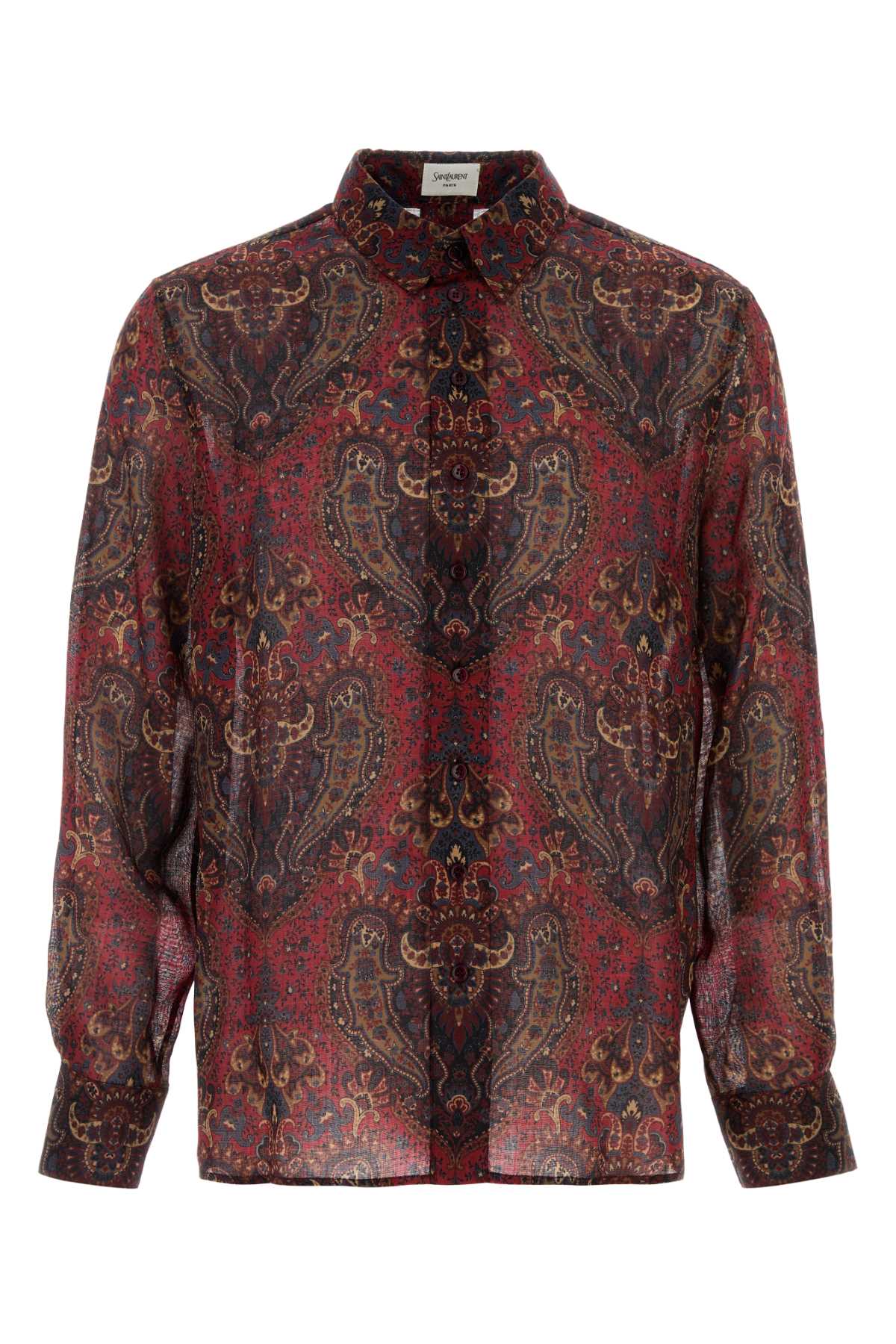 SAINT LAURENT Men's Printed Crepe Shirt