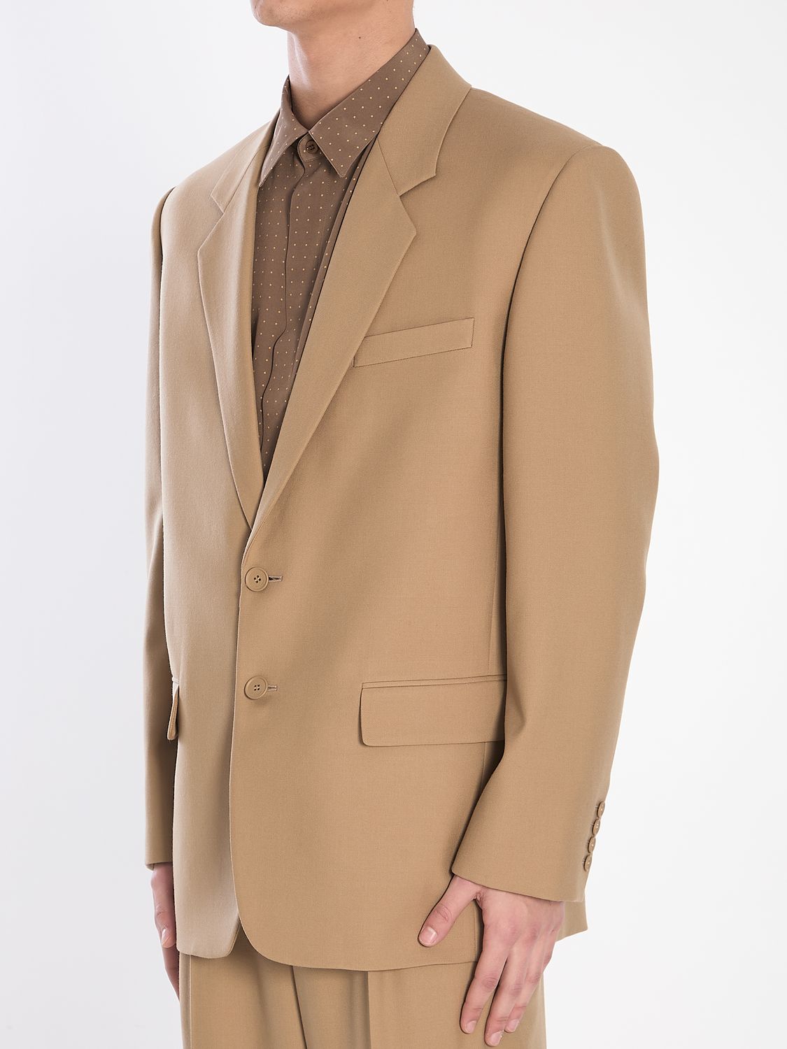 SAINT LAURENT Men's Single-Breasted Wool Jacket - Size IT 50
