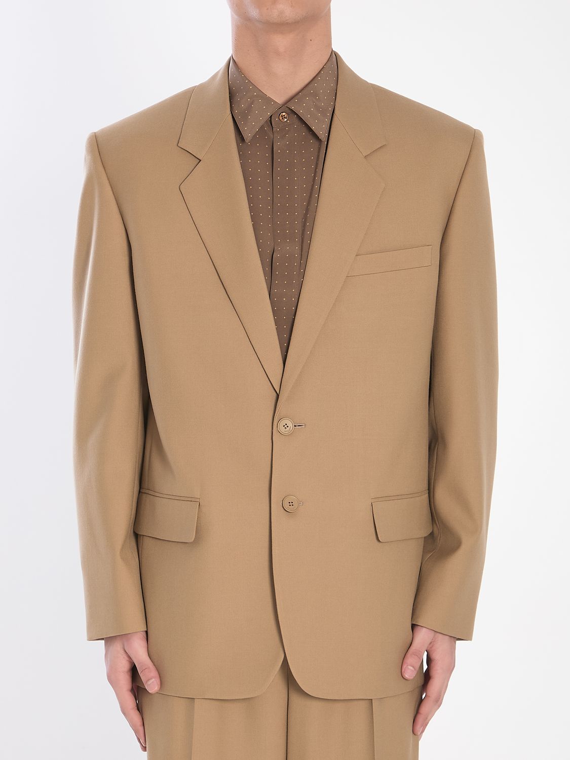 SAINT LAURENT Men's Single-Breasted Wool Jacket - Size IT 50