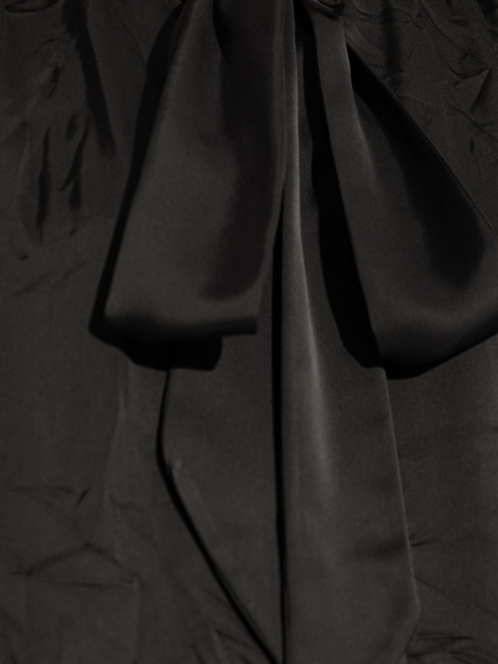 BALENCIAGA Satin Blouse with Bow and Cut-Out Details