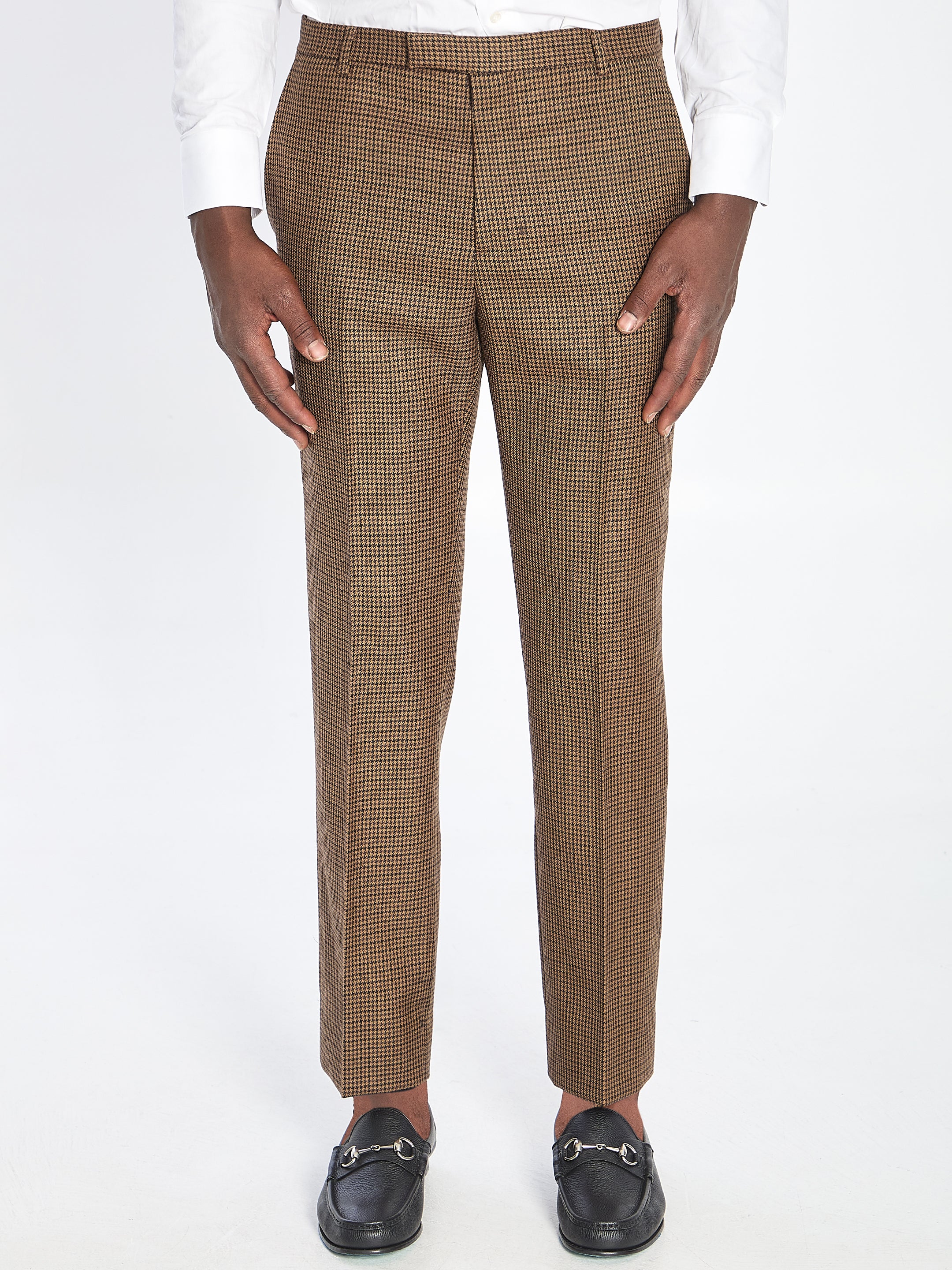GUCCI Wool Houndstooth Trousers for Men