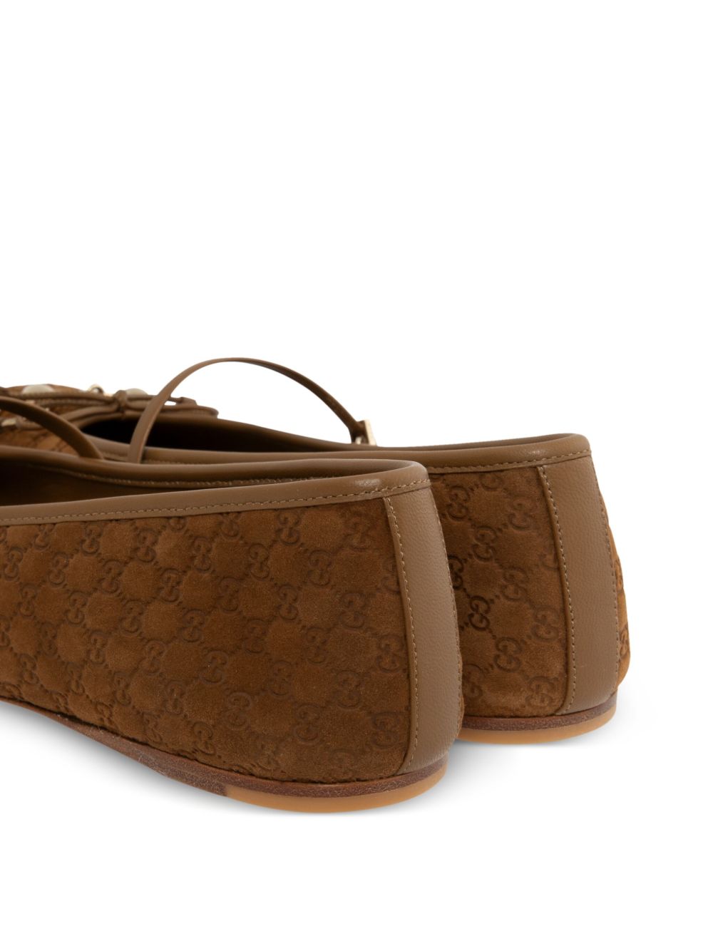 GUCCI Signature Suede Leather Ballet Flats