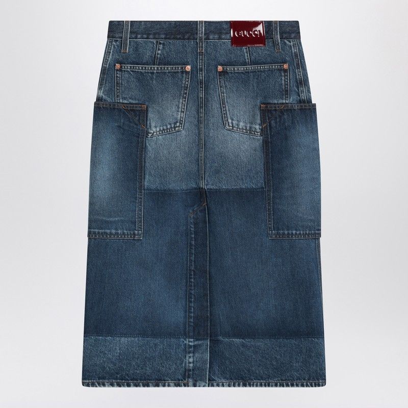 GUCCI Patchwork Mini Skirt in Denim