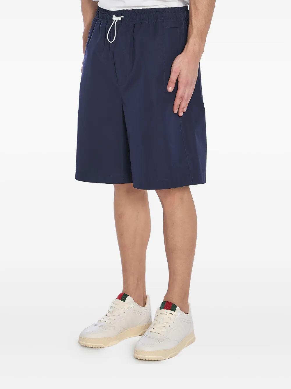 GUCCI Men's Poplin Shorts with Heat-Taped Detailing - Size 46