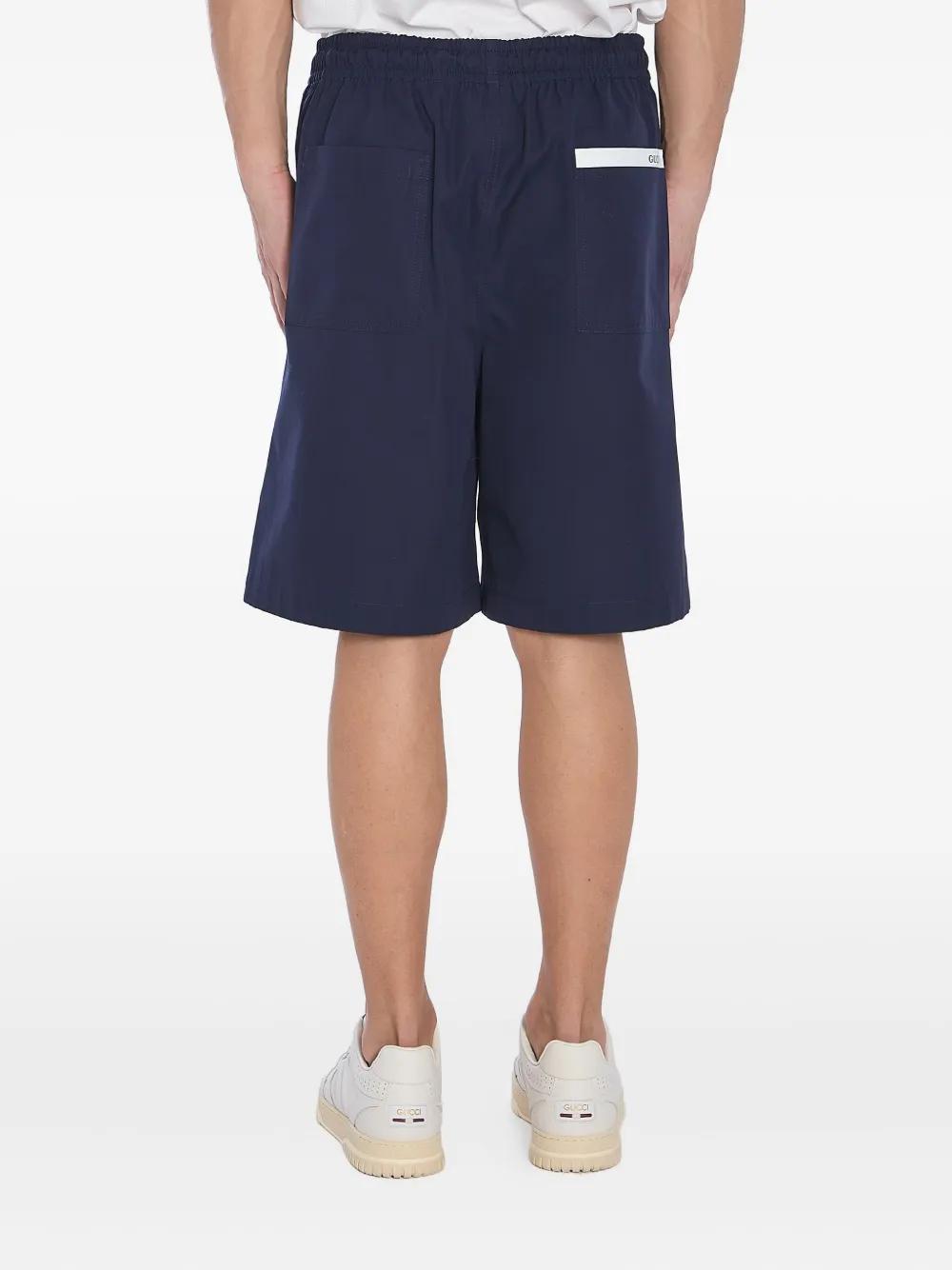 GUCCI Men's Poplin Bermuda Shorts with Stylish Piping