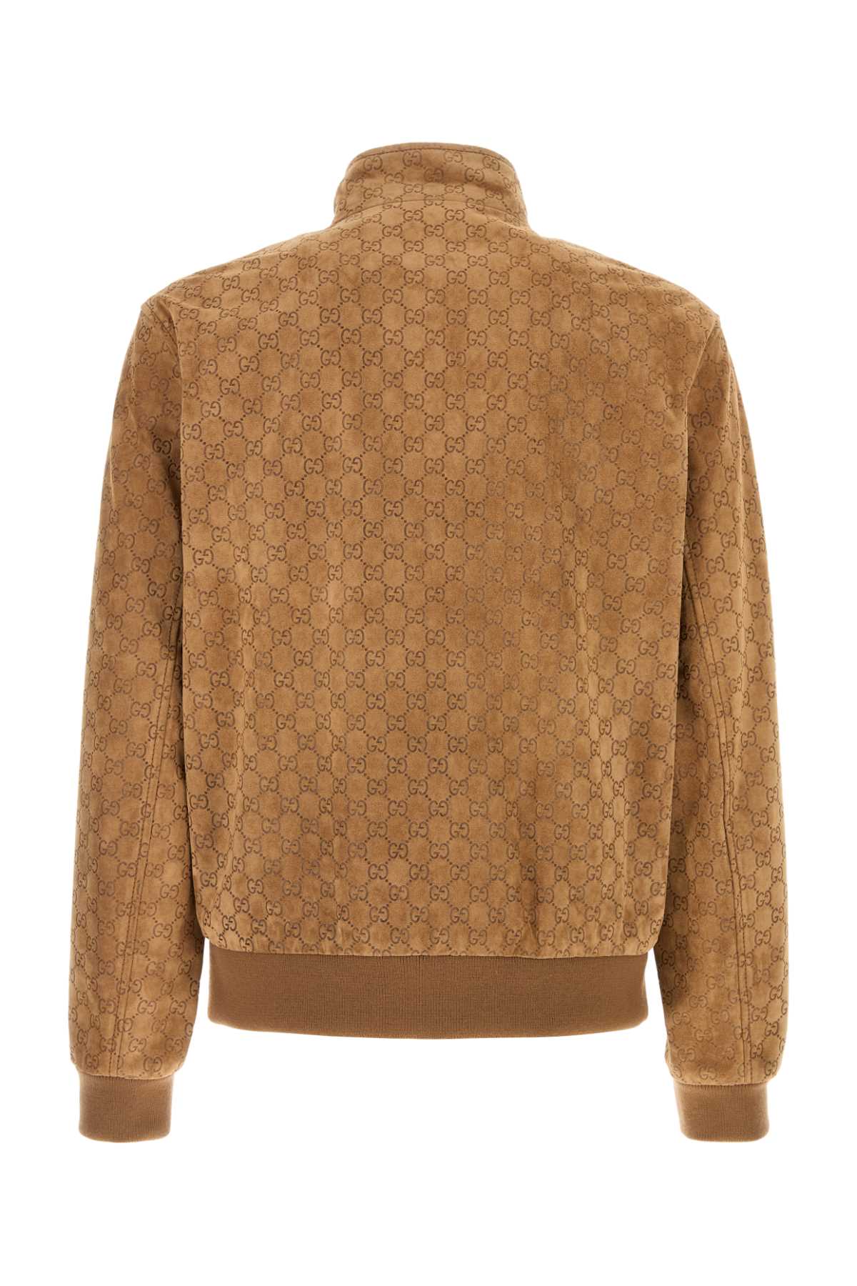 GUCCI Men's GG Pattern Suede Bomber Jacket - Size IT 50