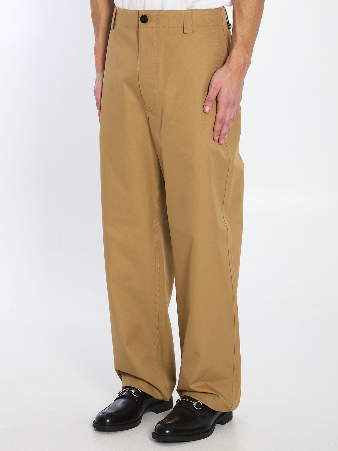 GUCCI Wide Leg Cotton Trousers - Size 48