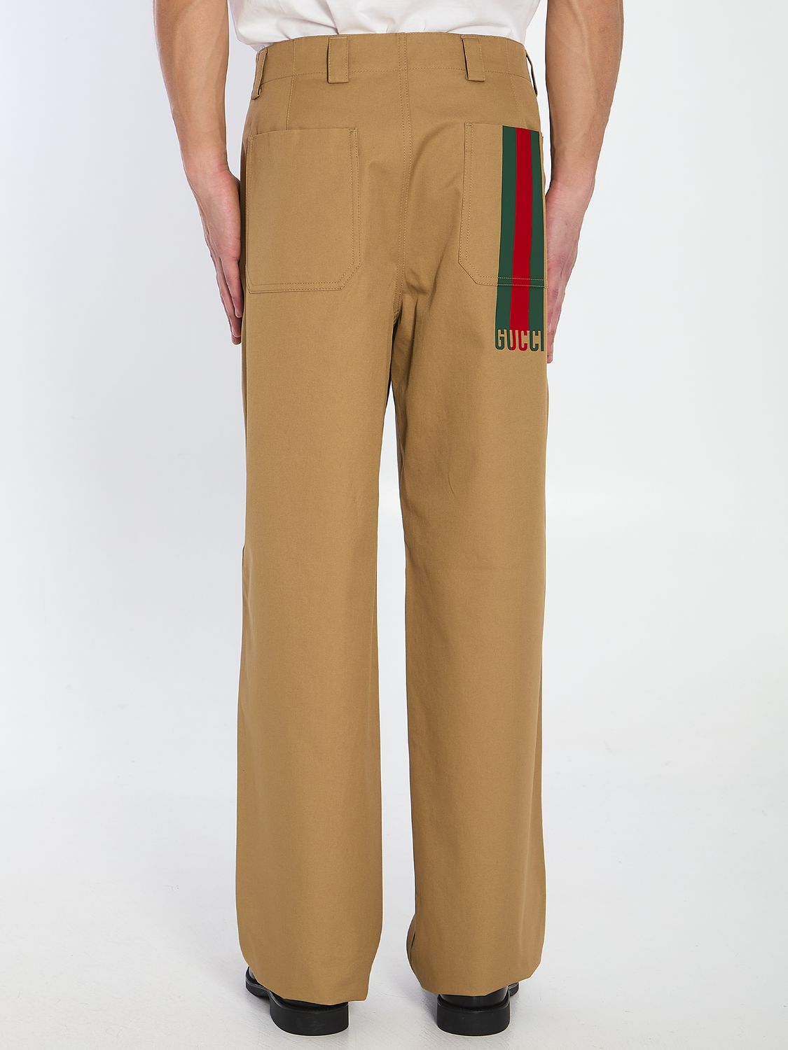 GUCCI Wide Leg Cotton Trousers - Size 48