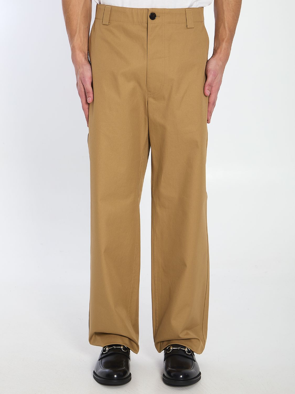 GUCCI Wide Leg Cotton Trousers - Size 48
