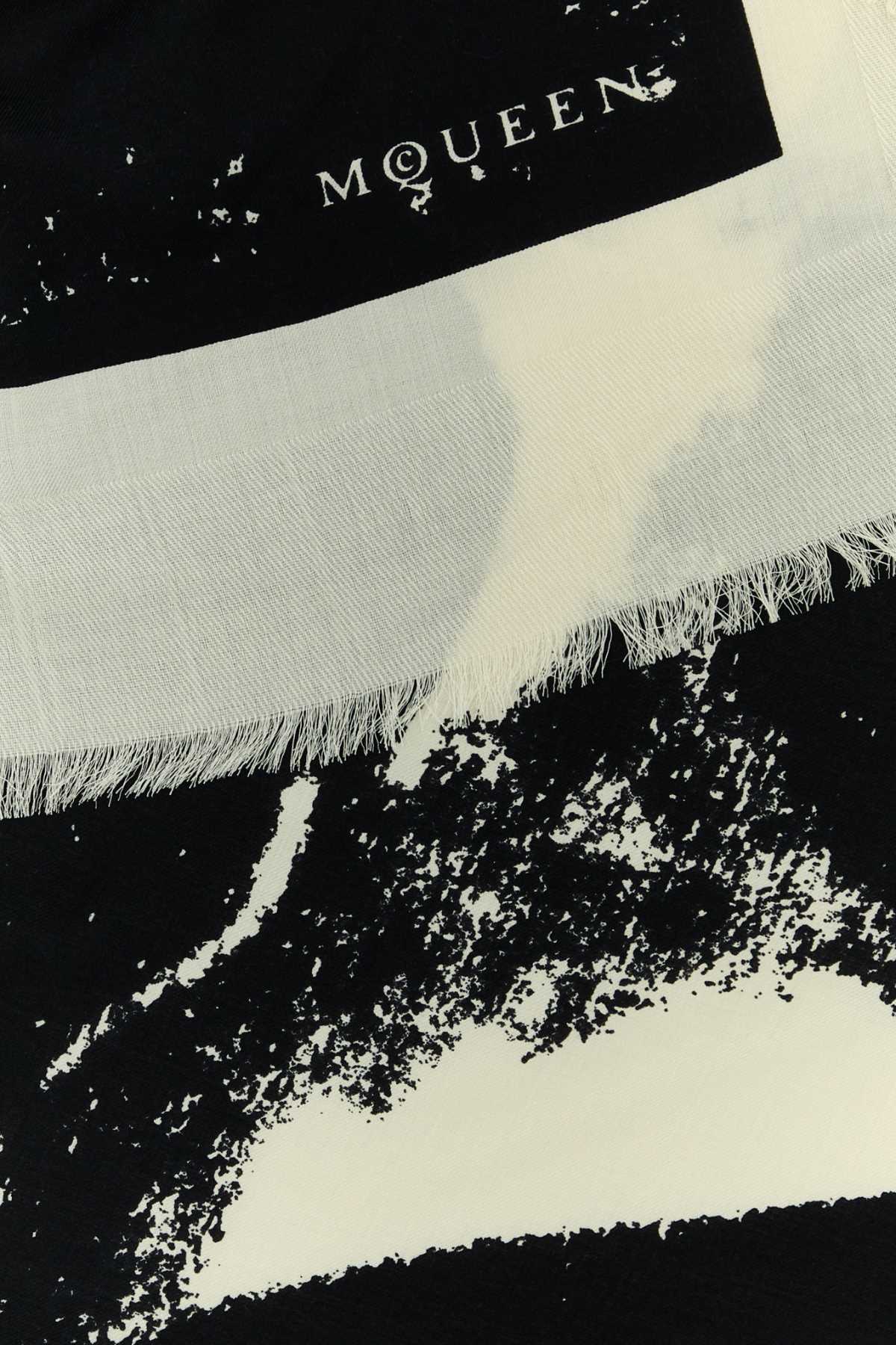 ALEXANDER MCQUEEN Silk Blend Scarf with Exploded Skull Design