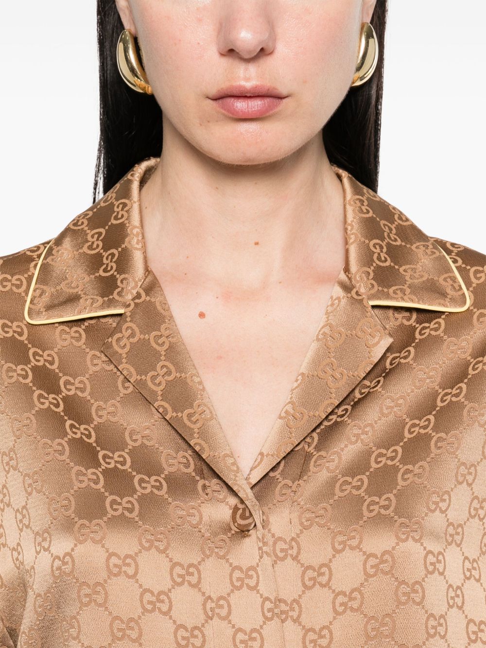 GUCCI Satin GG Shirt Size 40