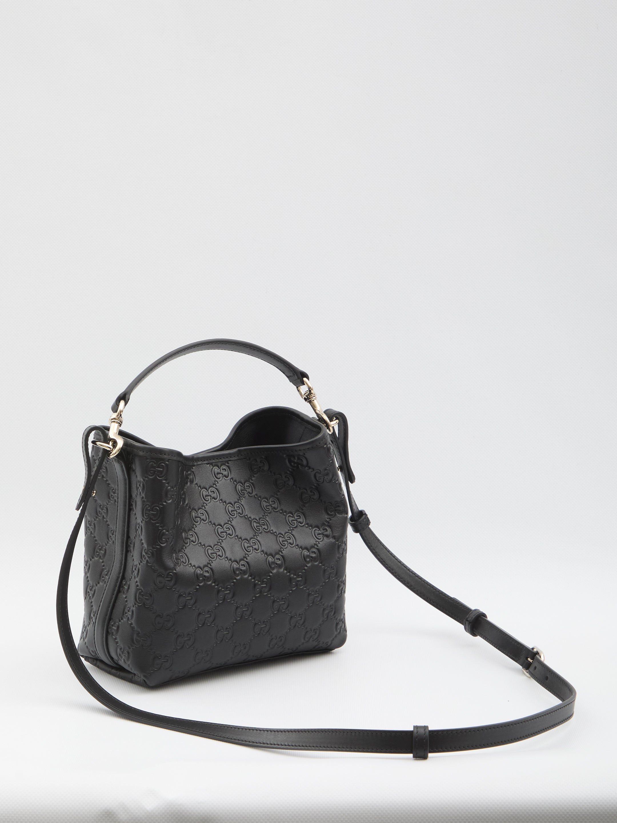 GUCCI Mini Embossed GG Pattern Bucket Handbag