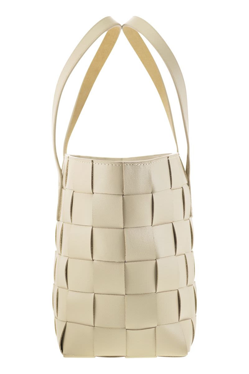 DRAGON Woven Leather Tote Handbag - 36 x 24.5 x 16.5 cm