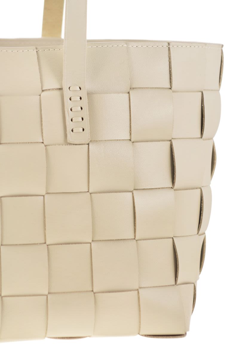 DRAGON Woven Leather Tote Handbag - 36 x 24.5 x 16.5 cm