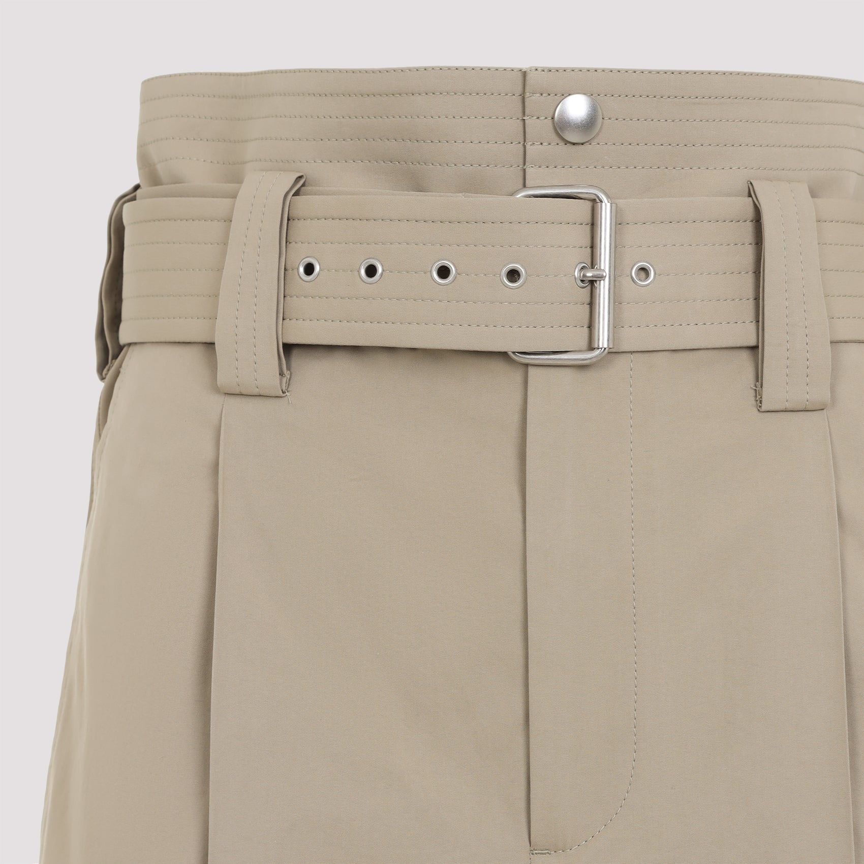 BOTTEGA VENETA Cotton Gabardine Trousers with Coordinated Waist Belt