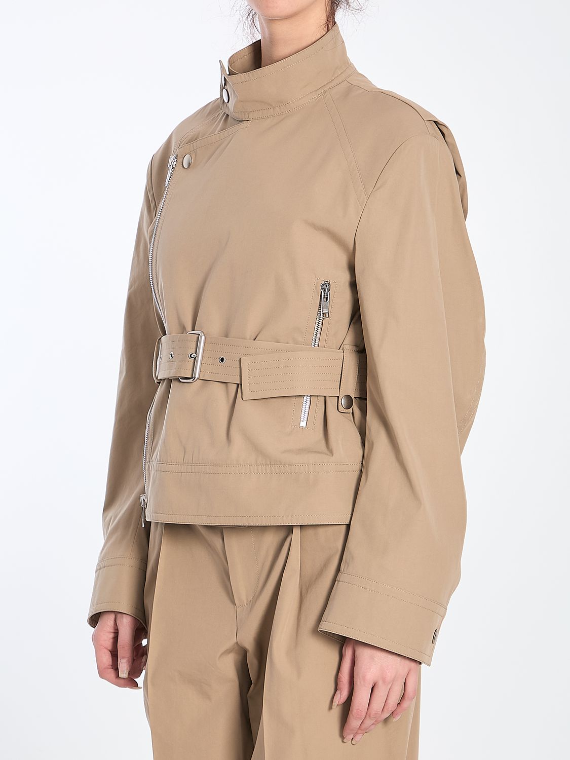BOTTEGA VENETA Zippered Cotton Jacket with Coordinated Waist Belt