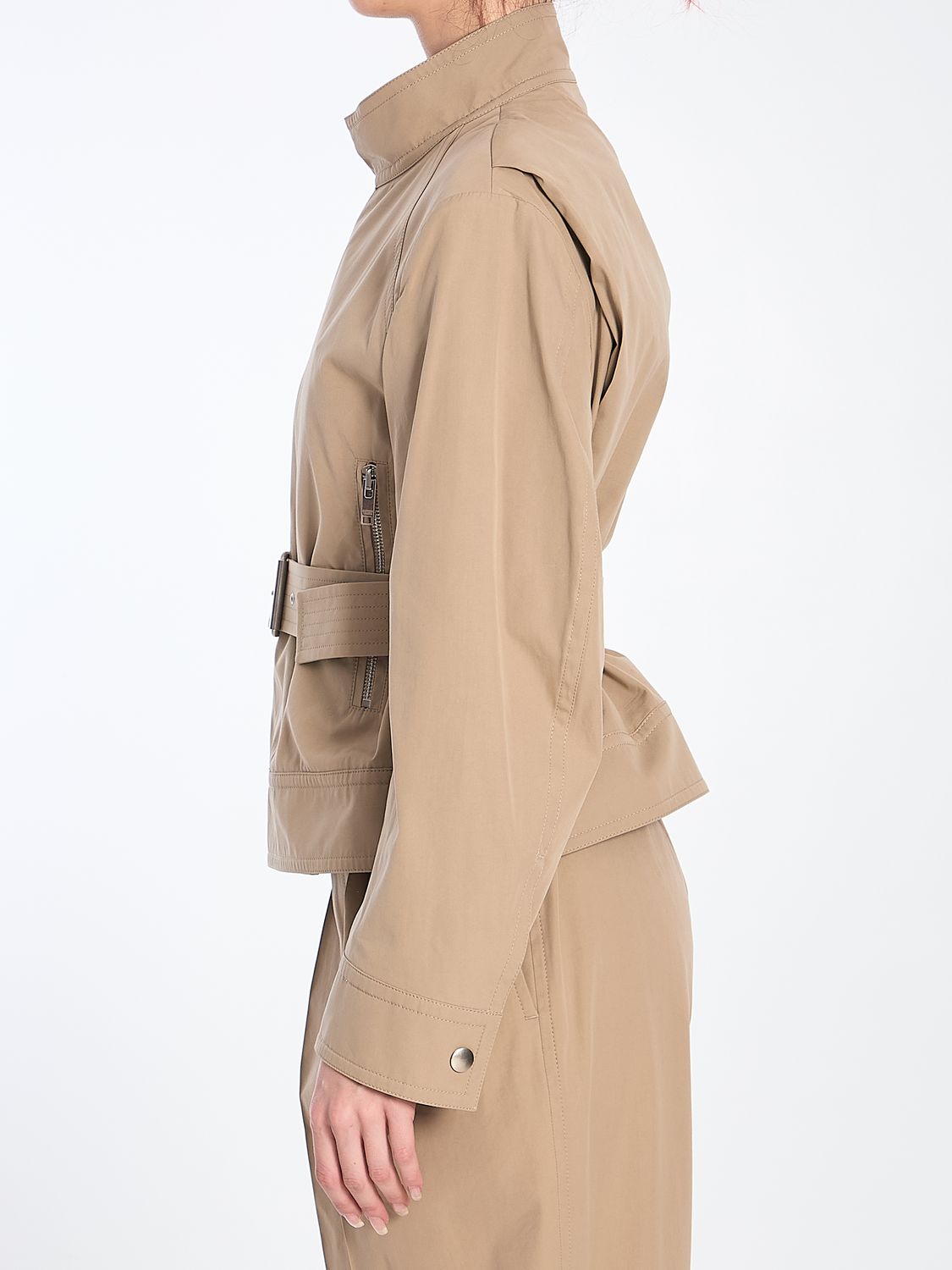 BOTTEGA VENETA Zippered Cotton Jacket with Coordinated Waist Belt