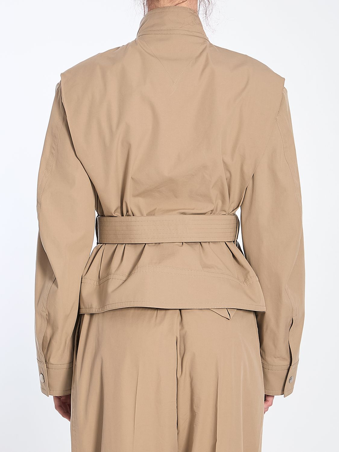 BOTTEGA VENETA Zippered Cotton Jacket with Coordinated Waist Belt