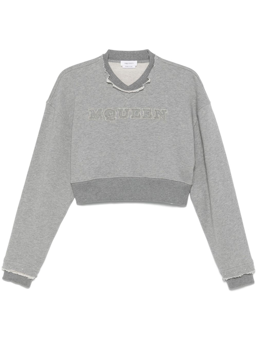 ALEXANDER MCQUEEN Cropped Sweatshirt with McQueen Logo