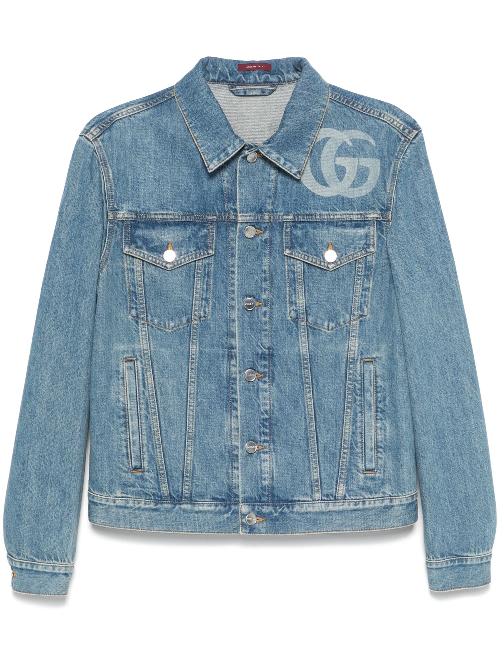 GUCCI Lasered Double G Denim Jacket - Size 46