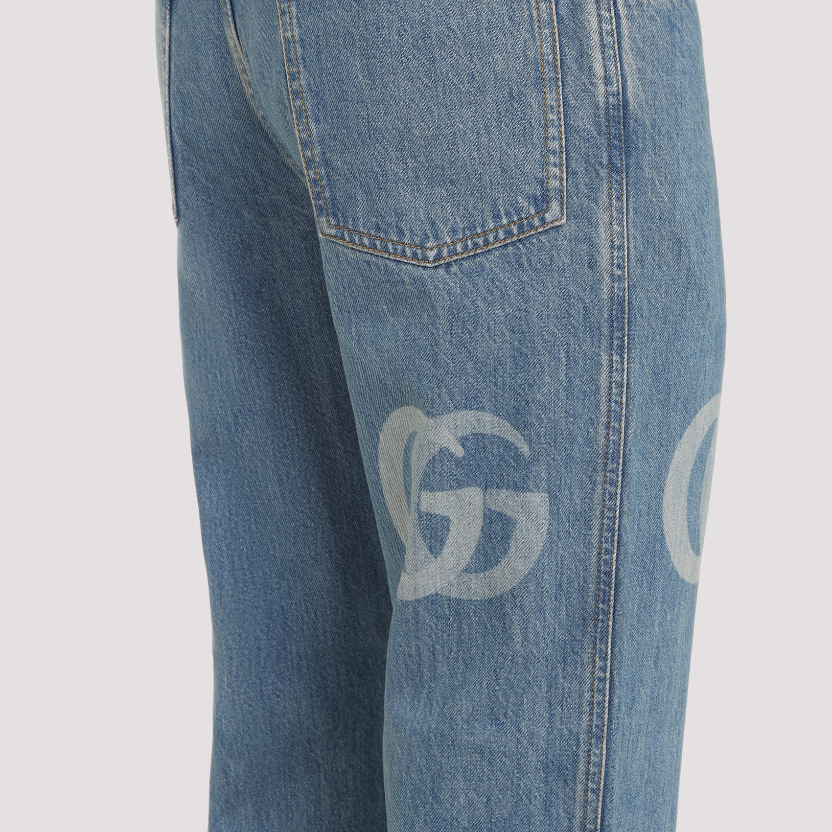 GUCCI Laser Logo Denim Pants for Men