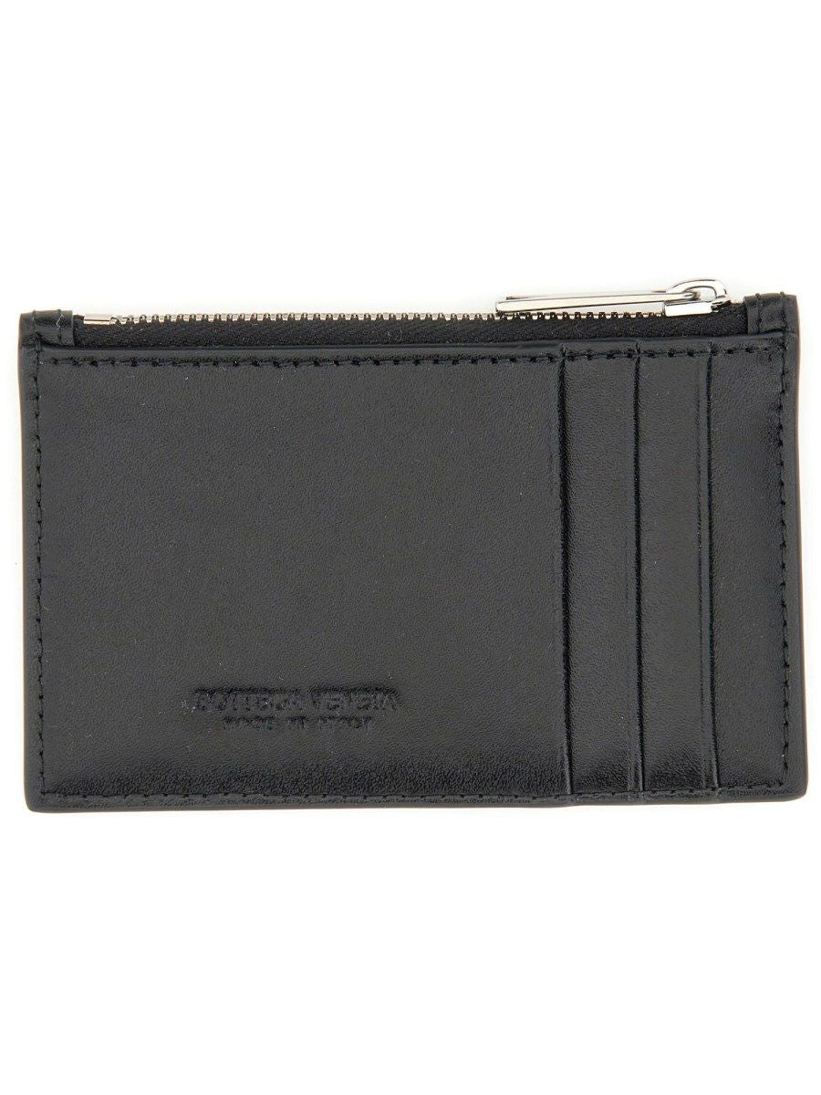 BOTTEGA VENETA Mini Leather Card Holder with Zipper