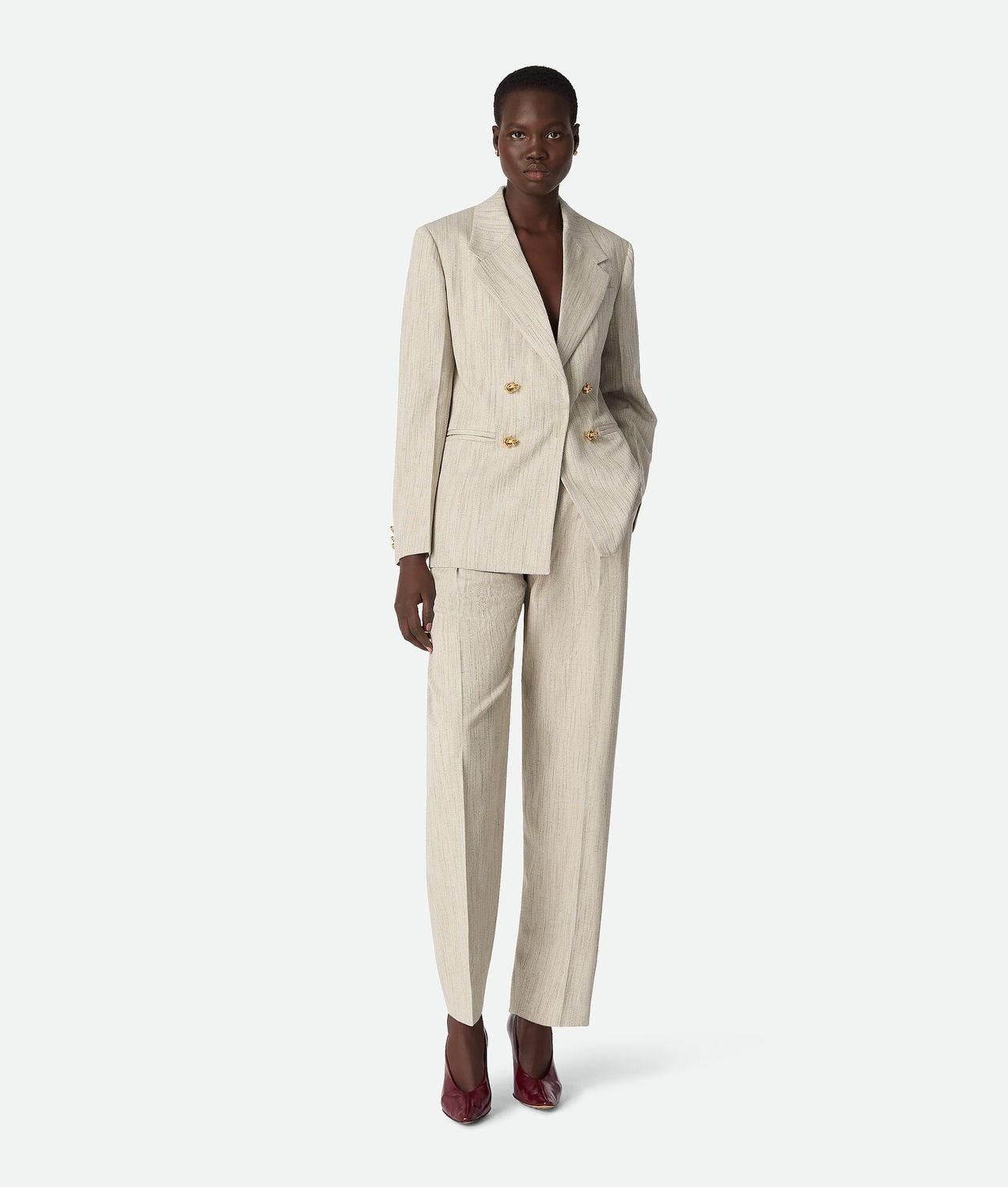 BOTTEGA VENETA Double-Breasted Viscose and Silk Jacket